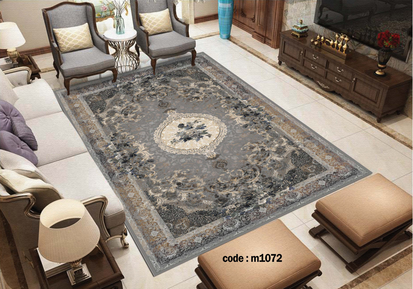 روفرشی کشدار (کاور فرش) و فرشینه و پادری کالای خواب متین کد m 1072