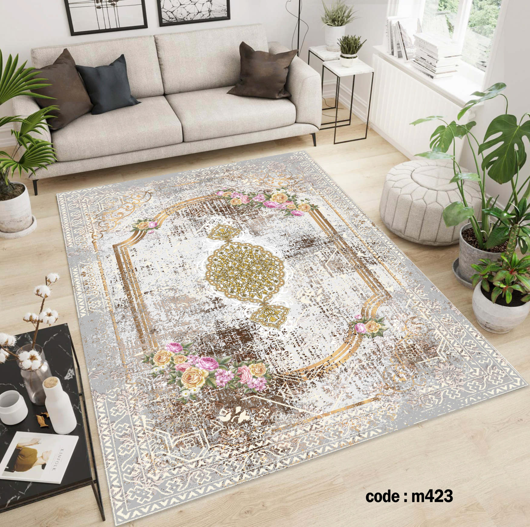 روفرشی کشدار (کاور فرش) و فرشینه و پادری کالای خواب متین کد m 423