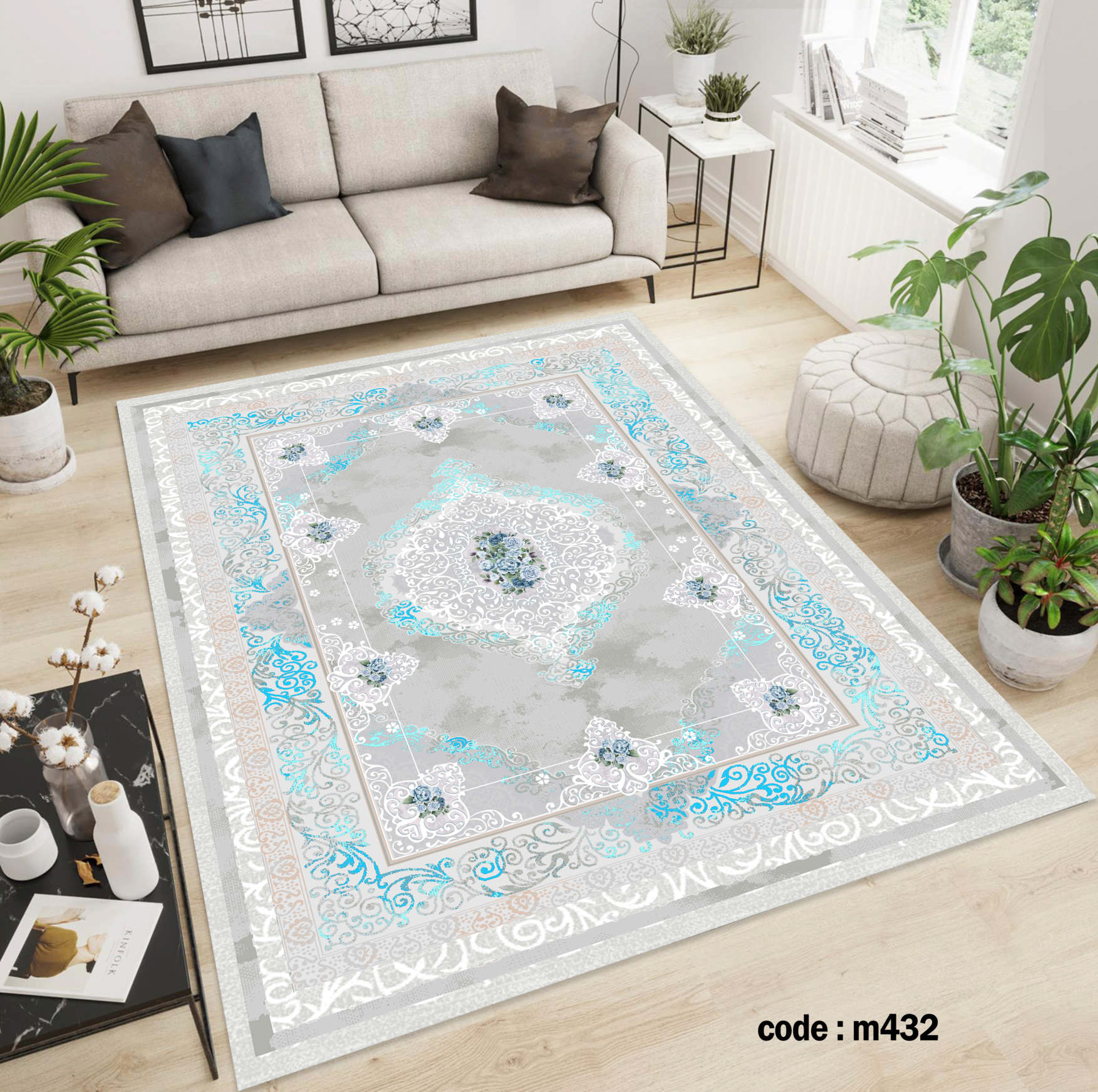 روفرشی کشدار (کاور فرش) و فرشینه و پادری کالای خواب متین کد m 432