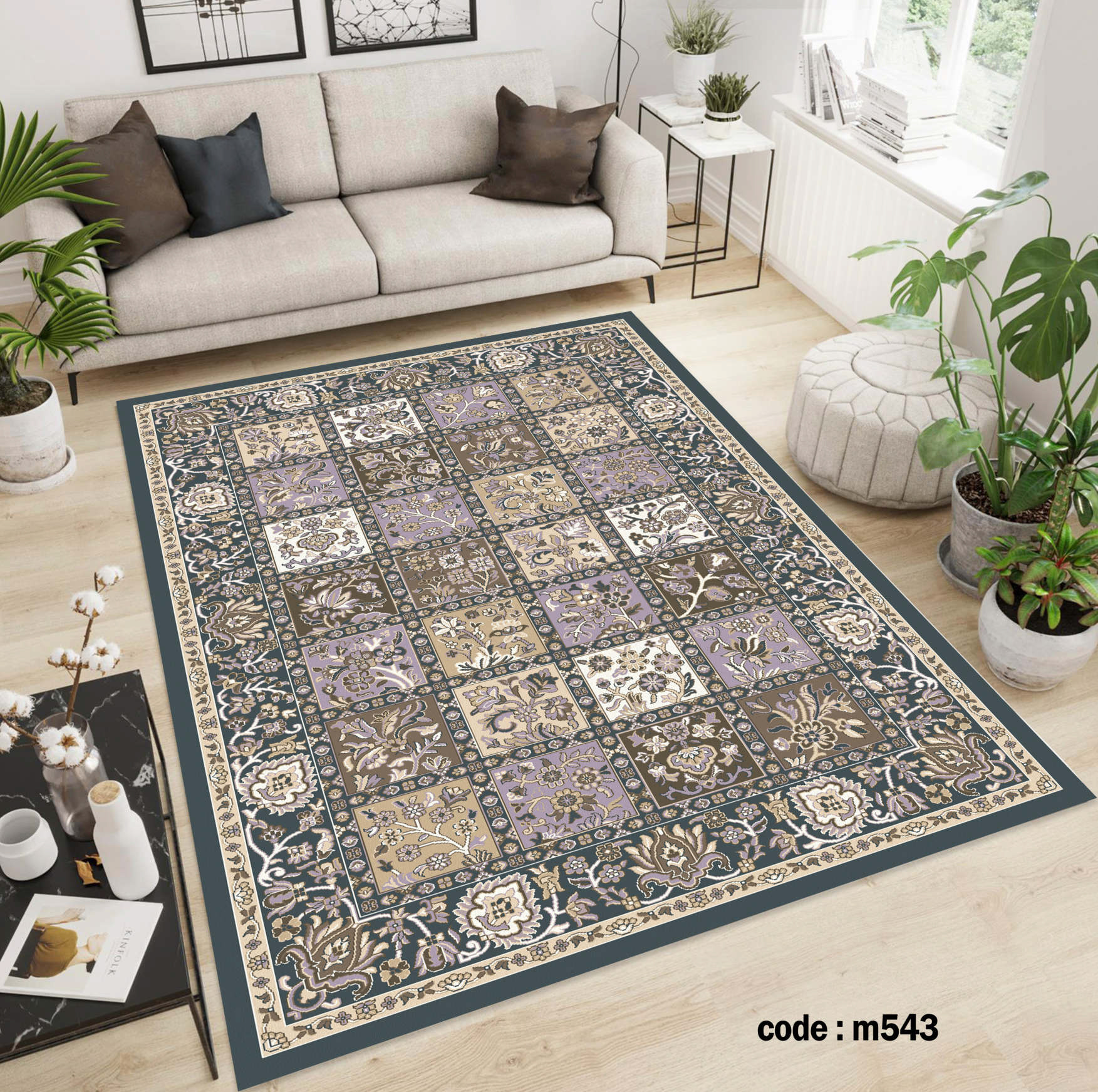 روفرشی کشدار (کاور فرش) و فرشینه و پادری کالای خواب متین کد m 543