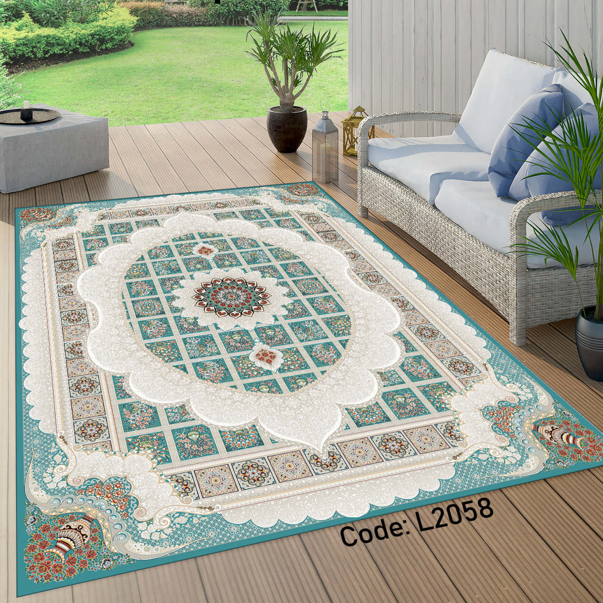 روفرشی کشدار (کاور فرش) و فرشینه و پادری کالای خواب متین کد L 2058