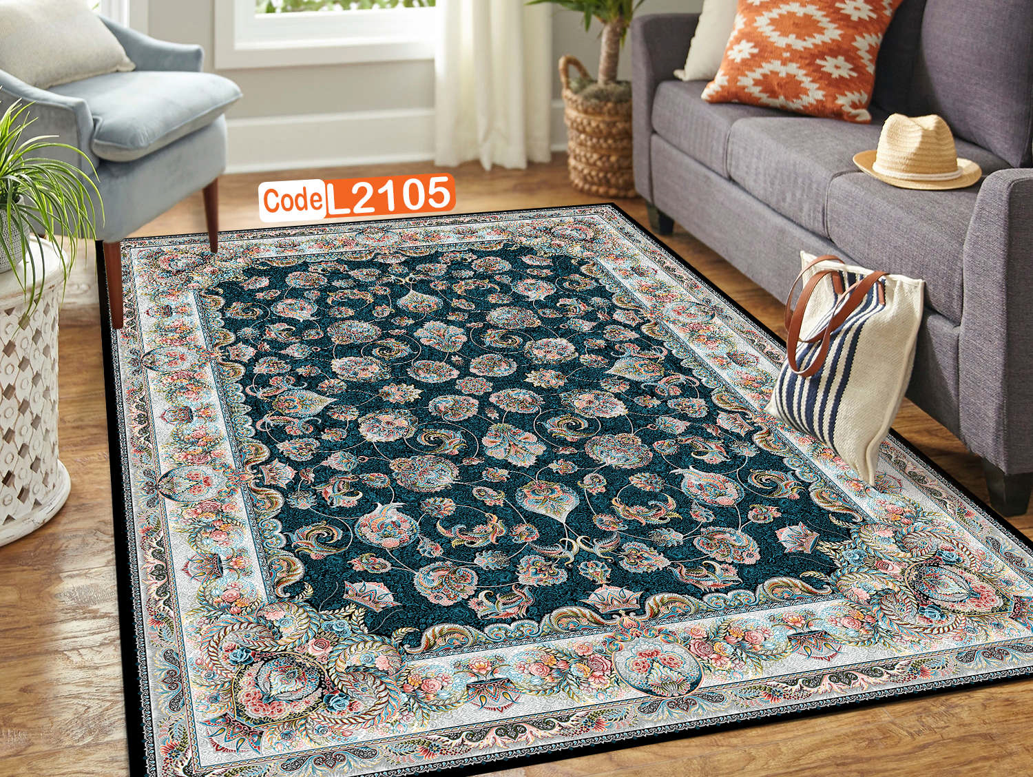 روفرشی کشدار (کاور فرش) و فرشینه و پادری کالای خواب متین کد L 2105