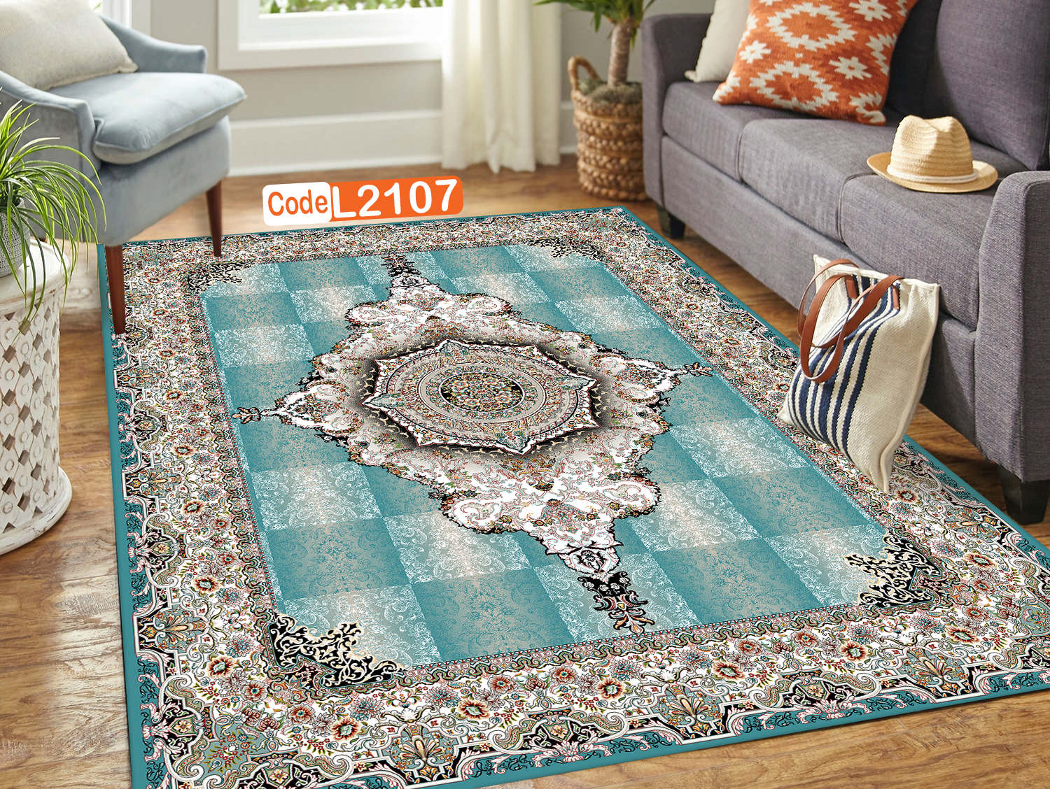روفرشی کشدار (کاور فرش) و فرشینه و پادری کالای خواب متین کد L 2107