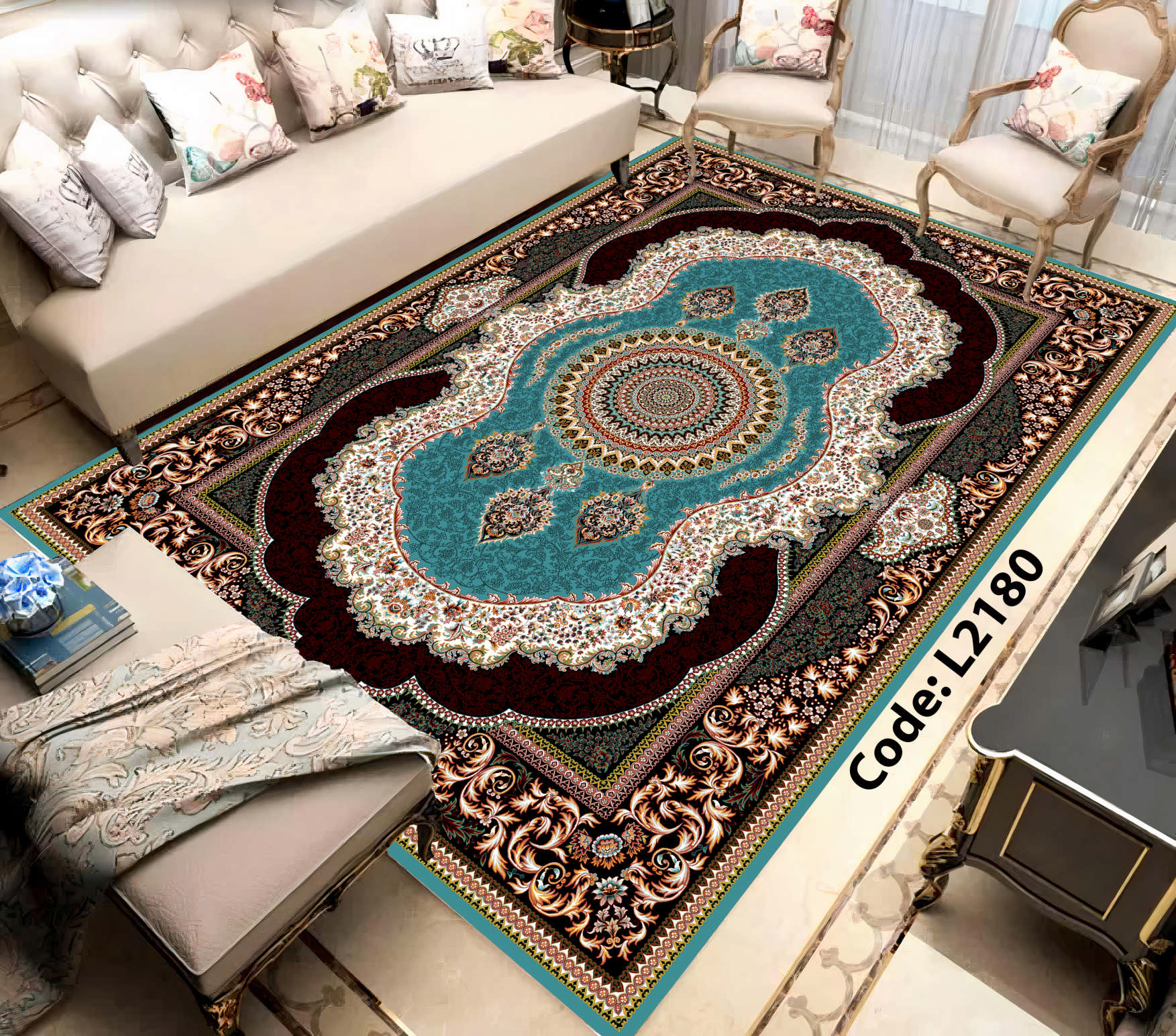 روفرشی کشدار (کاور فرش) و فرشینه و پادری کالای خواب متین کد L 2180