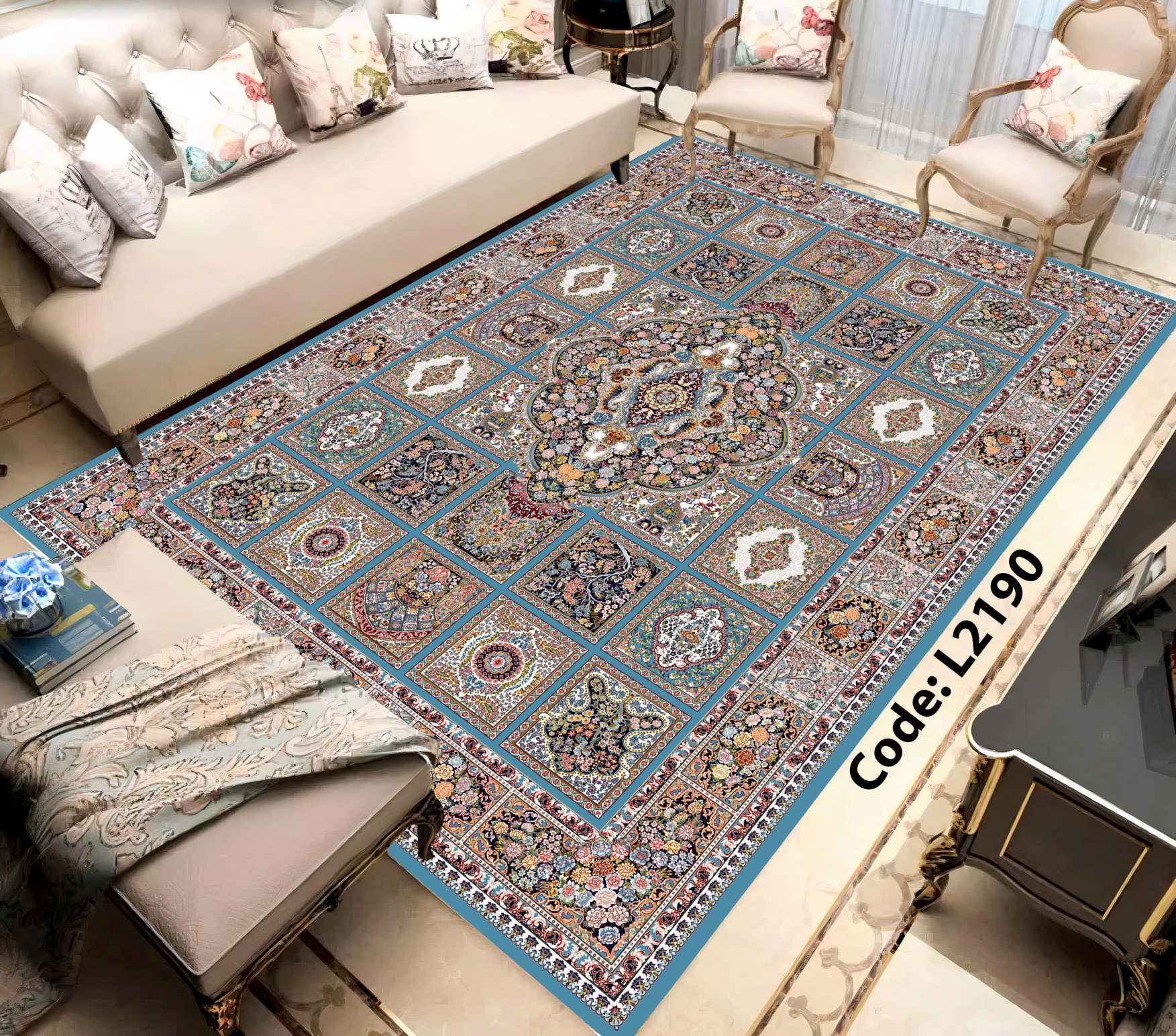 روفرشی کشدار (کاور فرش) و فرشینه و پادری کالای خواب متین کد L 2190