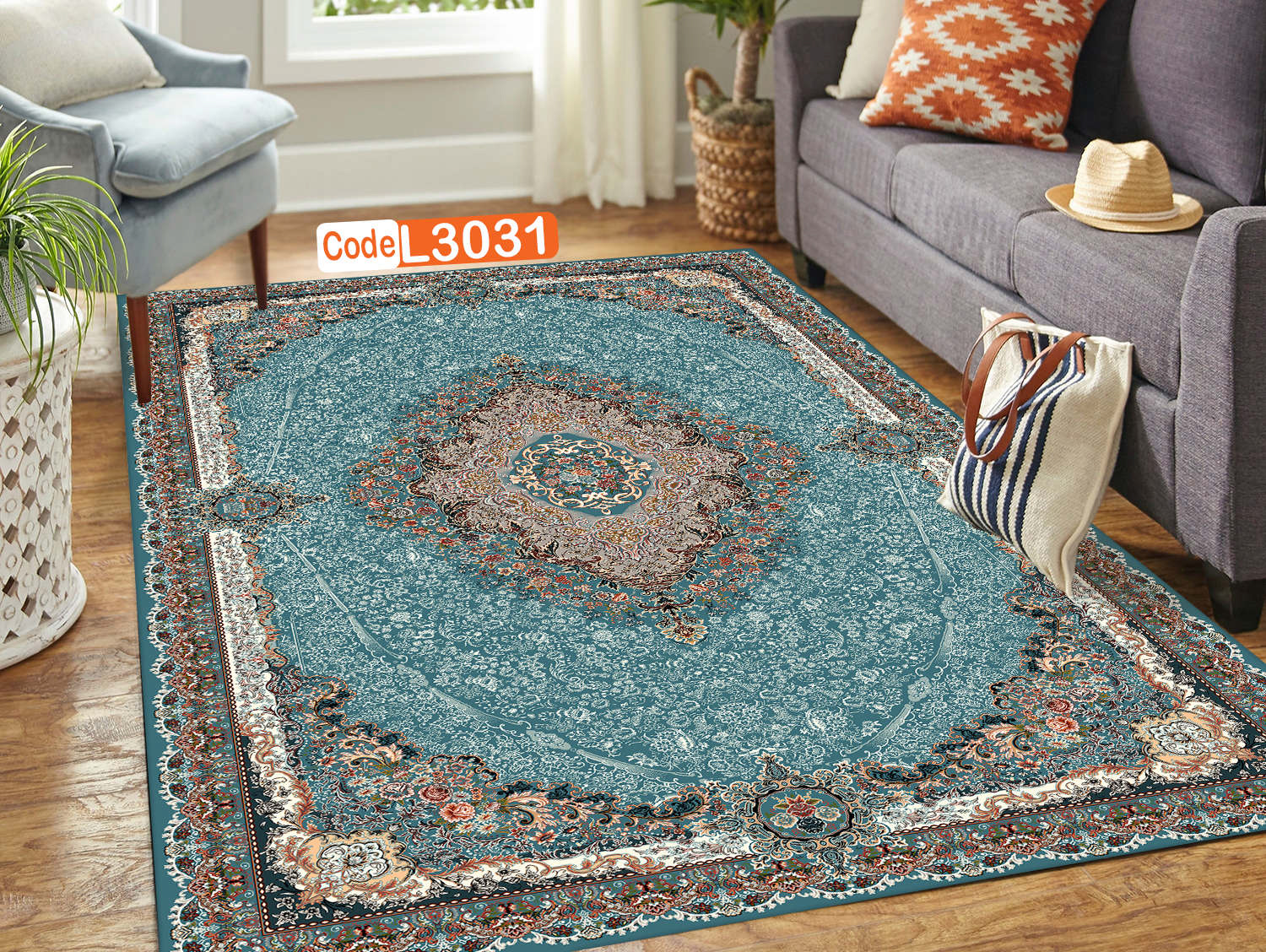 روفرشی کشدار (کاور فرش) و فرشینه و پادری کالای خواب متین کد L 3031