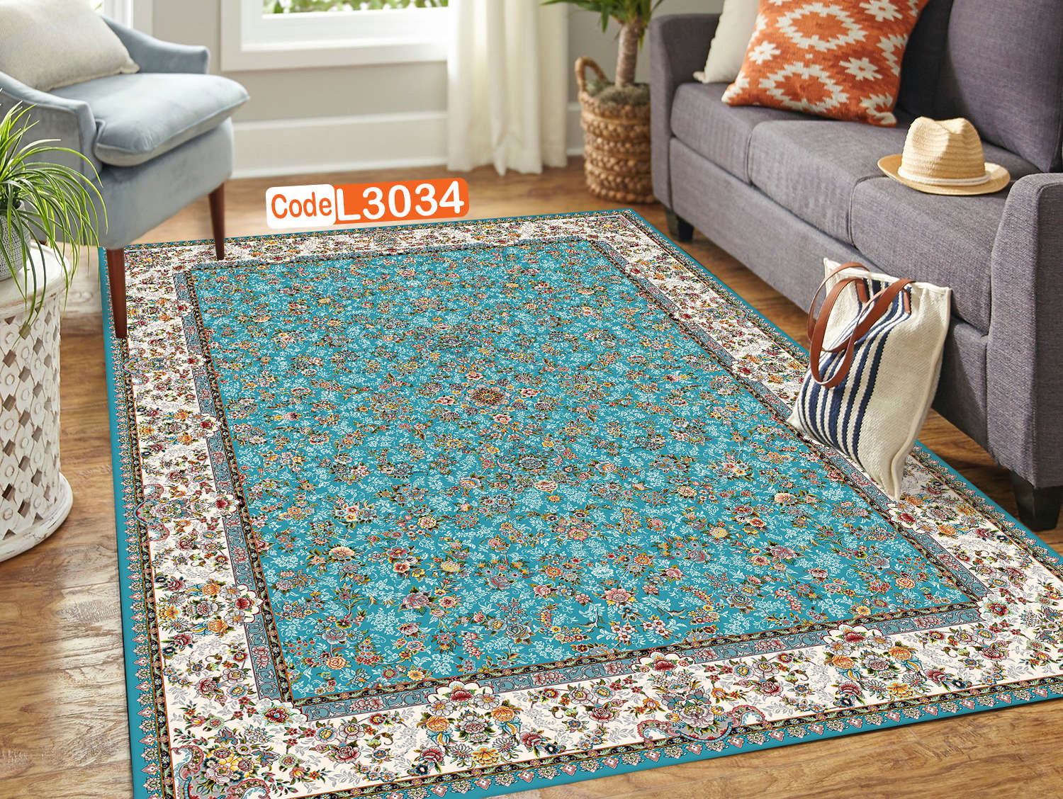 روفرشی کشدار (کاور فرش) و فرشینه و پادری کالای خواب متین کد L 3034