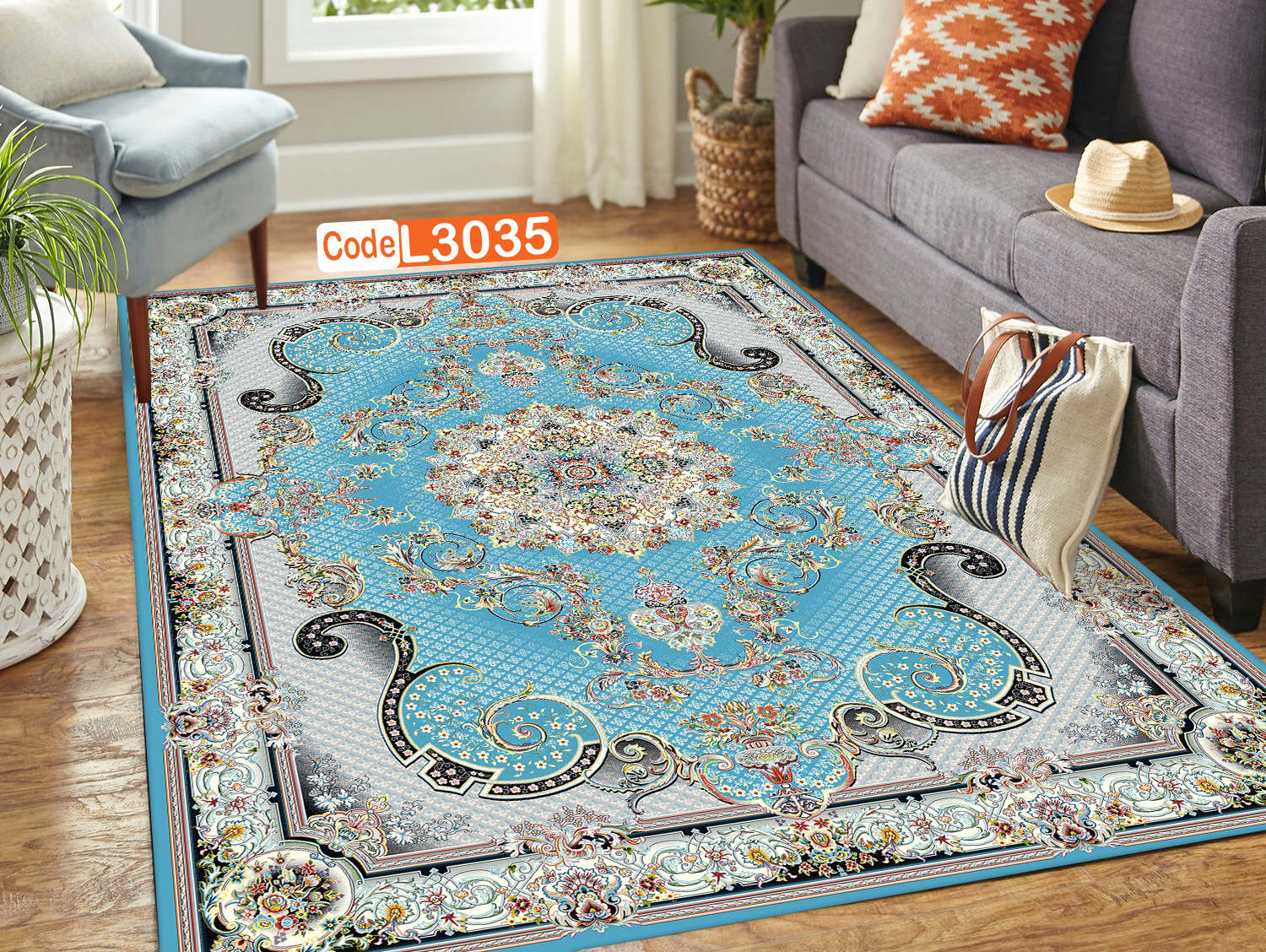 روفرشی کشدار (کاور فرش) و فرشینه و پادری کالای خواب متین کد L3035