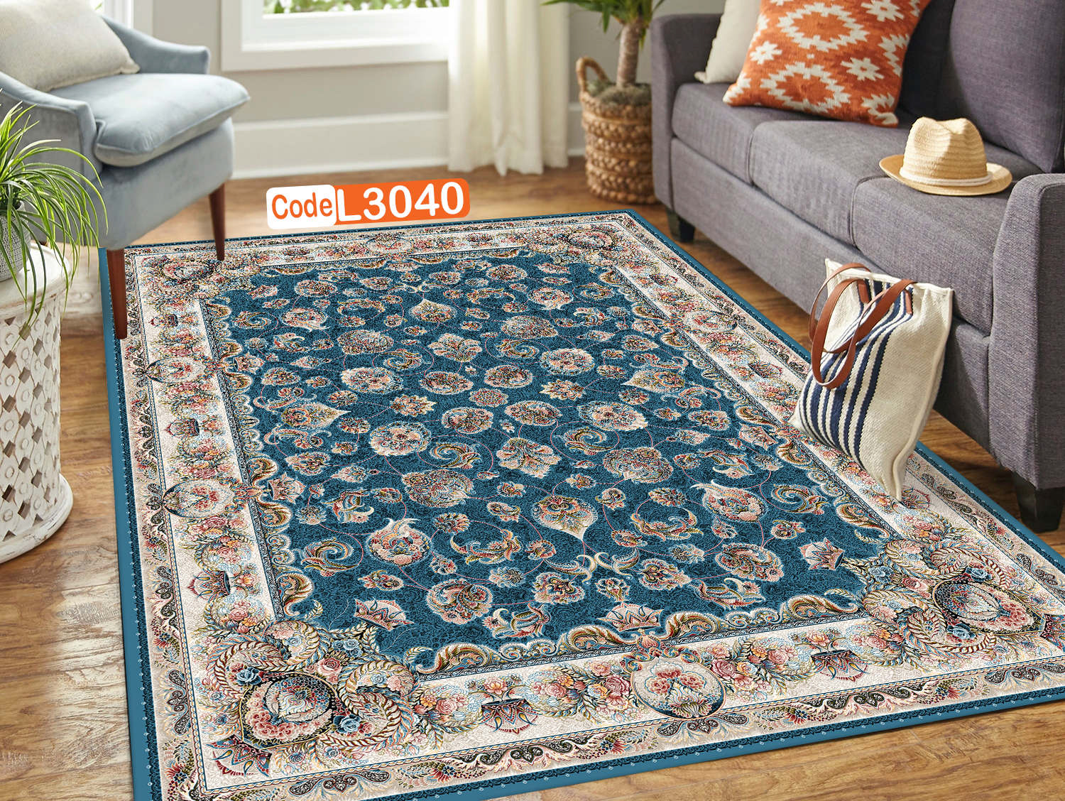 روفرشی کشدار (کاور فرش) و فرشینه و پادری کالای خواب متین کد L3040