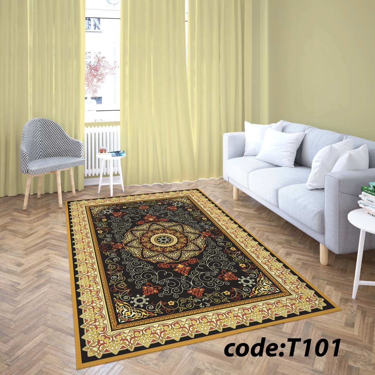 روفرشی کشدار (کاور فرش) و فرشینه و پادری کالای خواب متین کد T 101