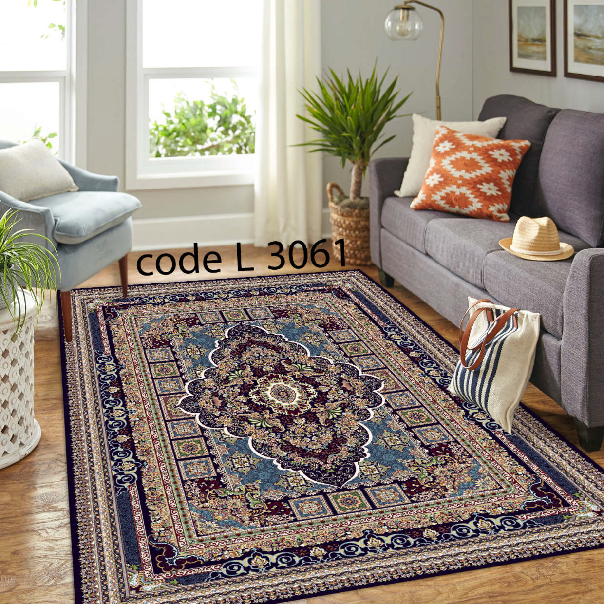 روفرشی کشدار (کاور فرش) و فرشینه و پادری کالای خواب متین کد L 3061