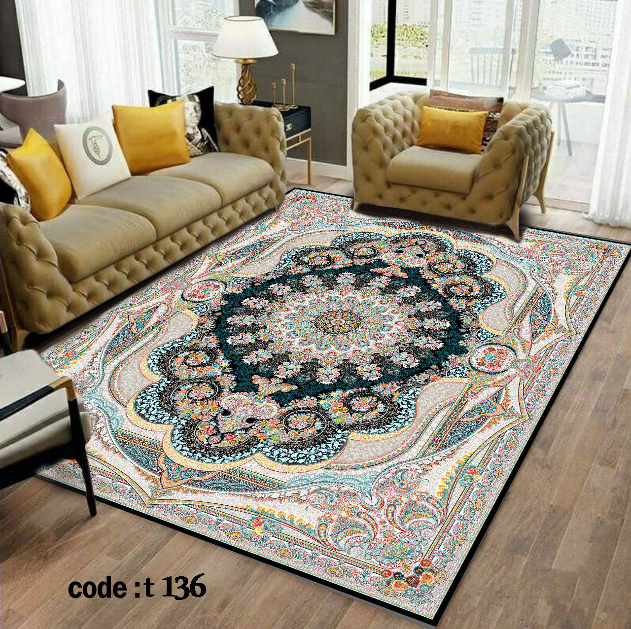 روفرشی کشدار (کاور فرش) و فرشینه و پادری کالای خواب متین کد t 136