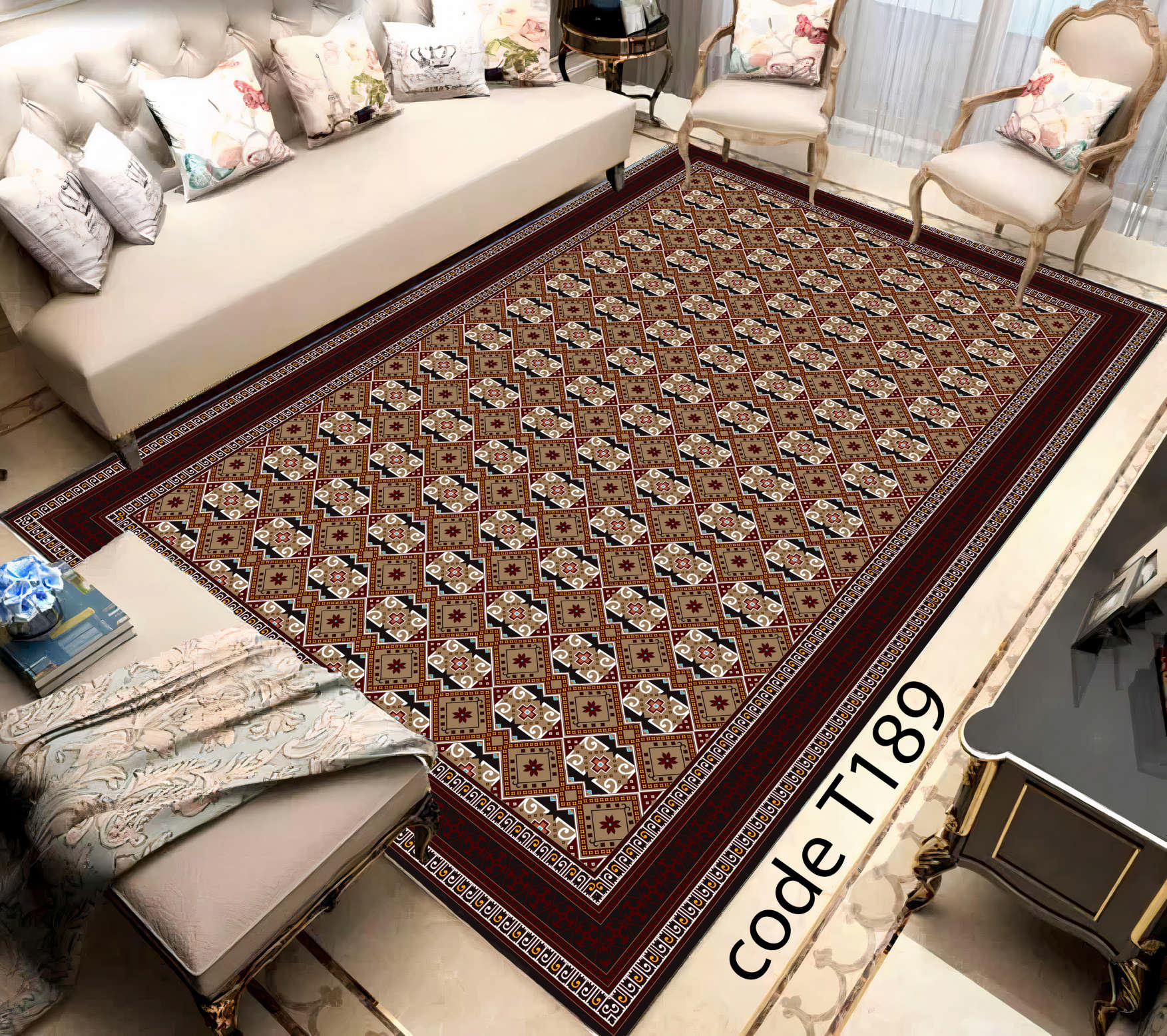 روفرشی کشدار (کاور فرش) و فرشینه و پادری کالای خواب متین کد T 189