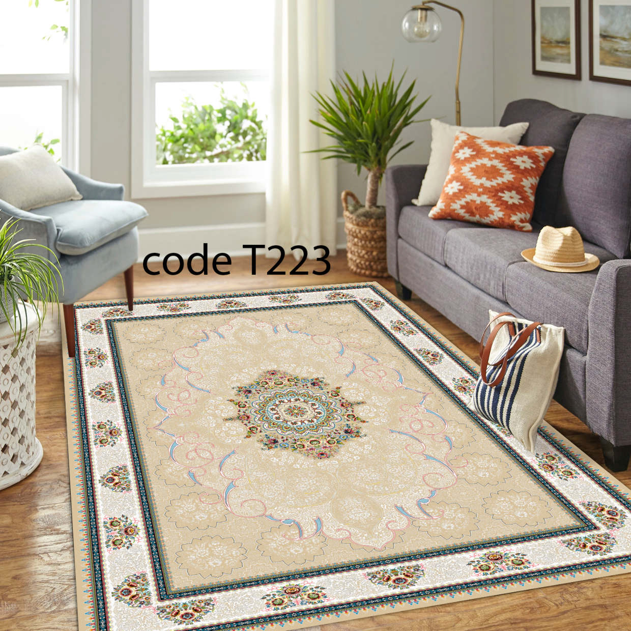 روفرشی کشدار (کاور فرش) و فرشینه و پادری کالای خواب متین کد T 223