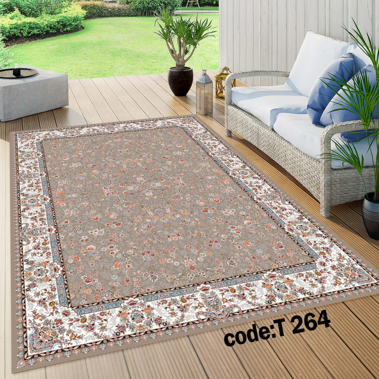 روفرشی کشدار (کاور فرش) و فرشینه و پادری کالای خواب متین کد T 264