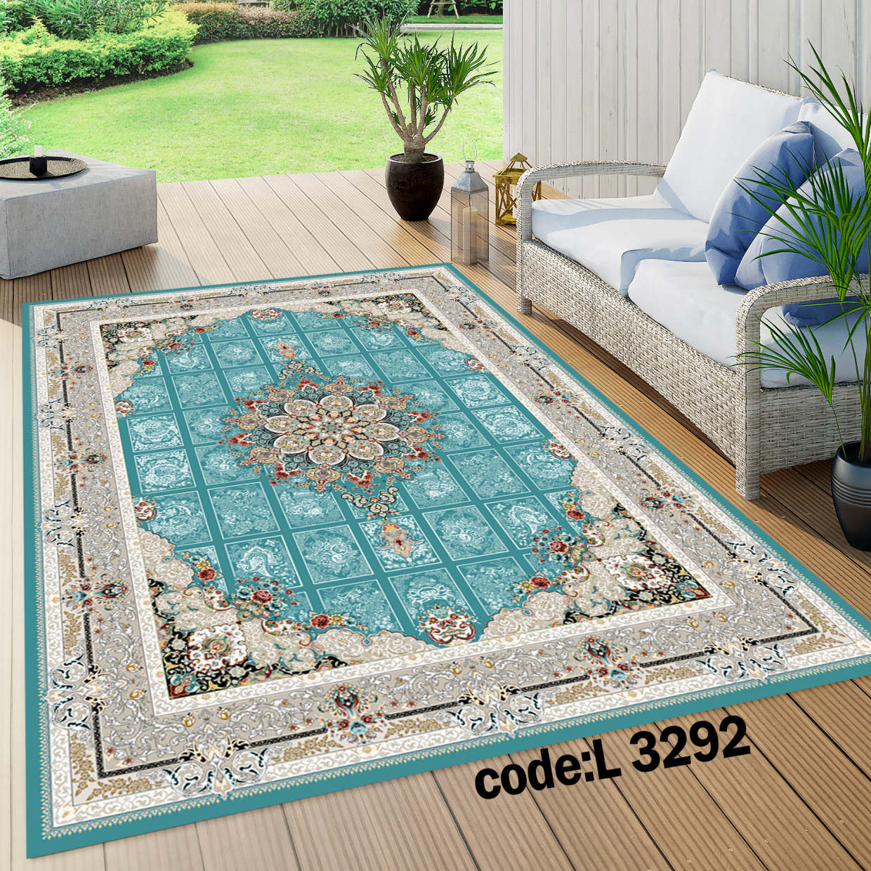 روفرشی کشدار (کاور فرش) و فرشینه و پادری کالای خواب متین کد L 3292