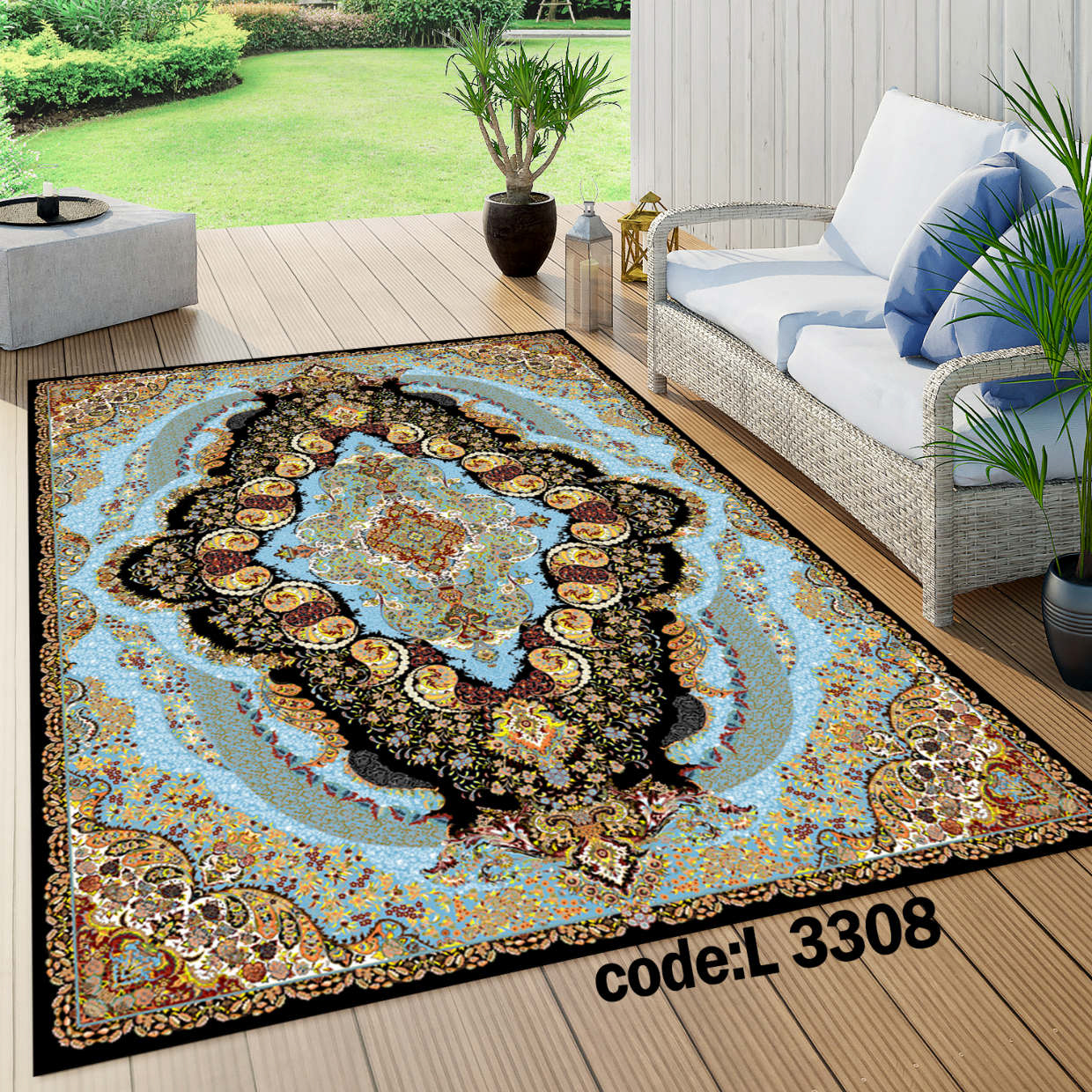 روفرشی کشدار (کاور فرش) و فرشینه و پادری کالای خواب متین کد L 3308