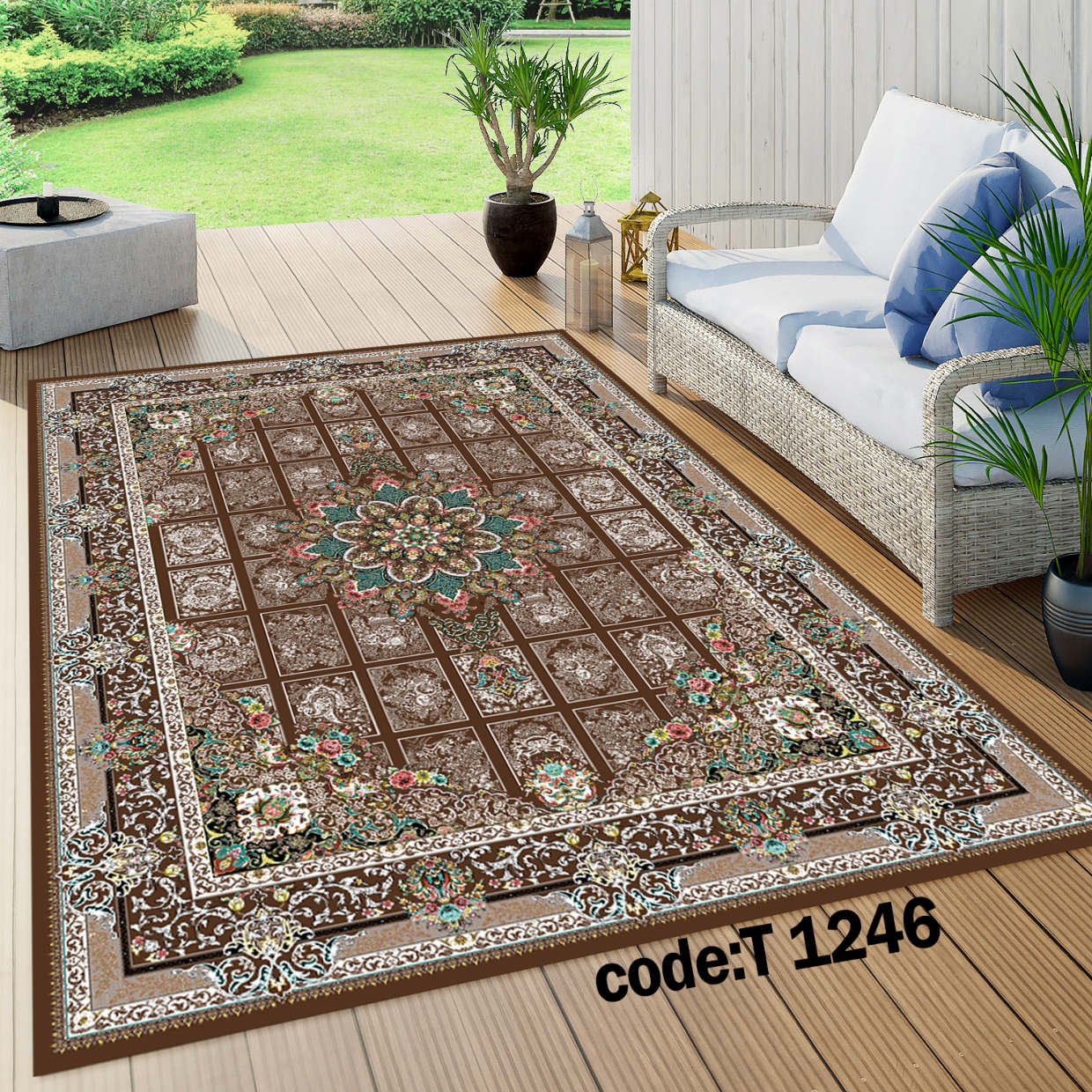 روفرشی کشدار (کاور فرش) و فرشینه و پادری کالای خواب متین کد T 1246
