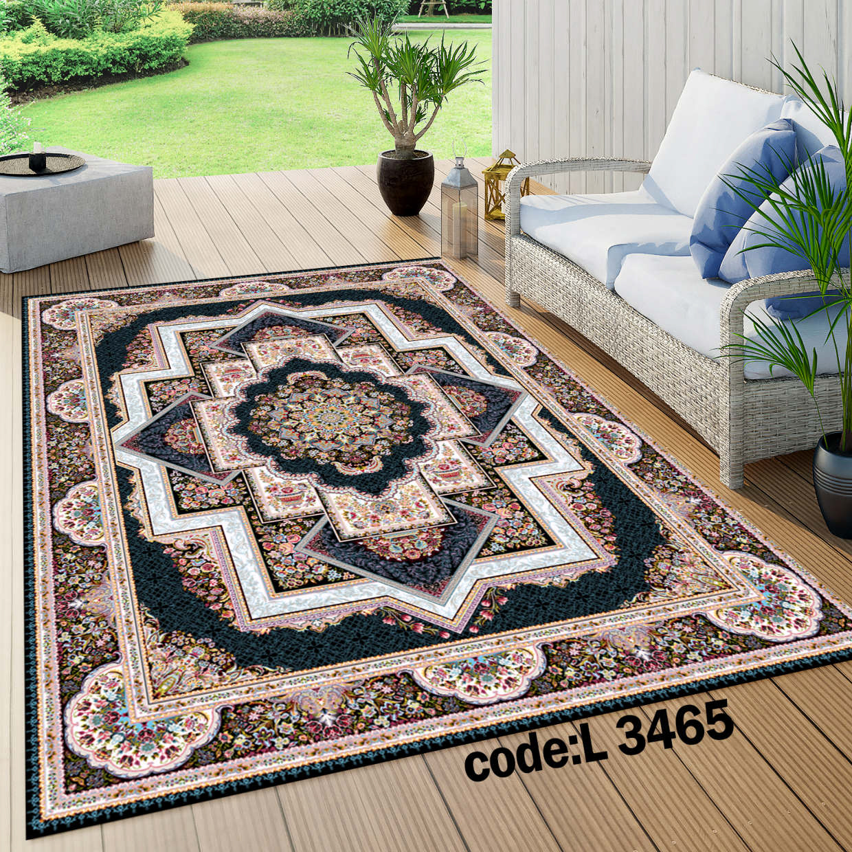 روفرشی کشدار (کاور فرش) و فرشینه و پادری کالای خواب متین کد L 3465