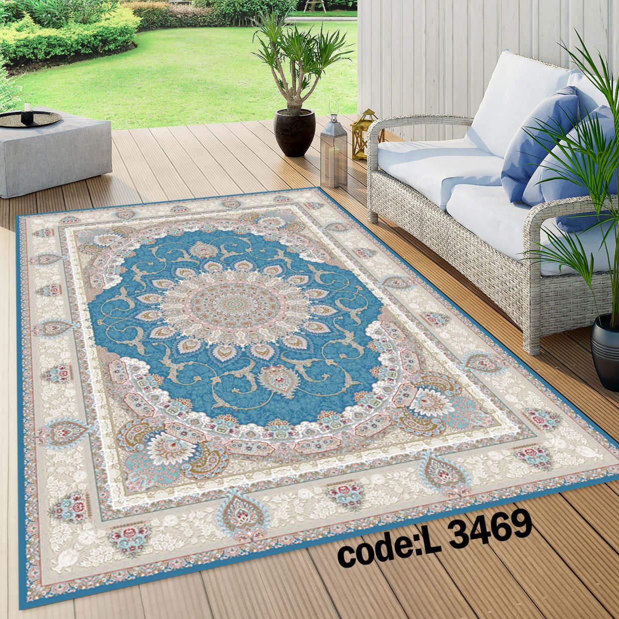 روفرشی کشدار (کاور فرش) و فرشینه و پادری کالای خواب متین کد L 3469
