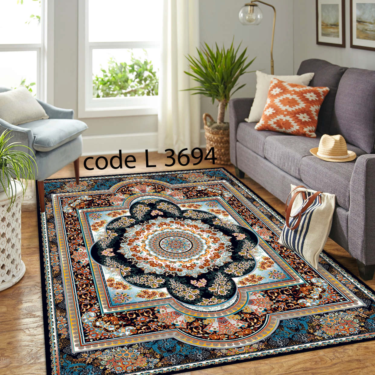 روفرشی کشدار (کاور فرش) و فرشینه و پادری کالای خواب متین کد L 3694