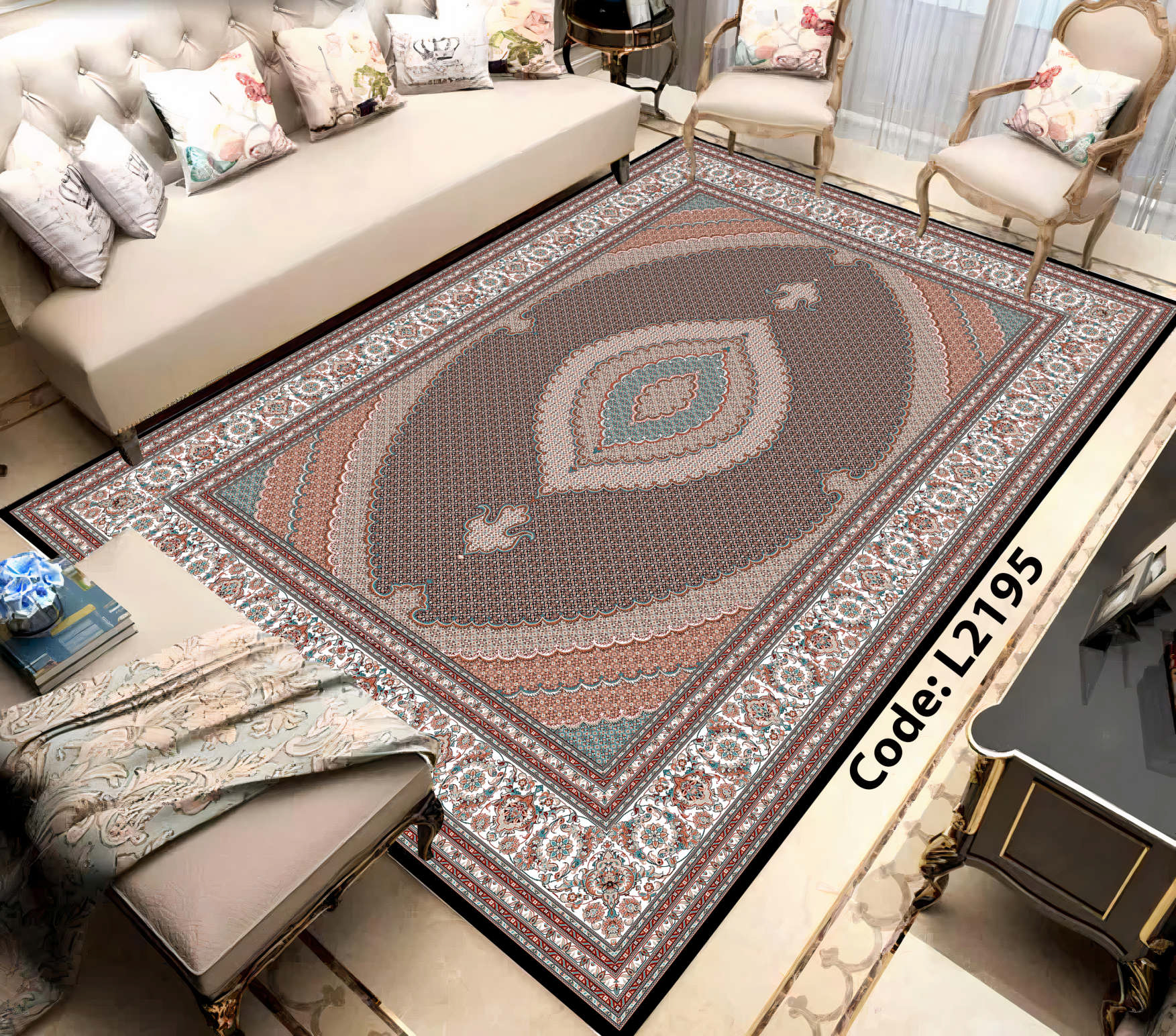 روفرشی کشدار (کاور فرش) و فرشینه و پادری کالای خواب متین کد L 2195
