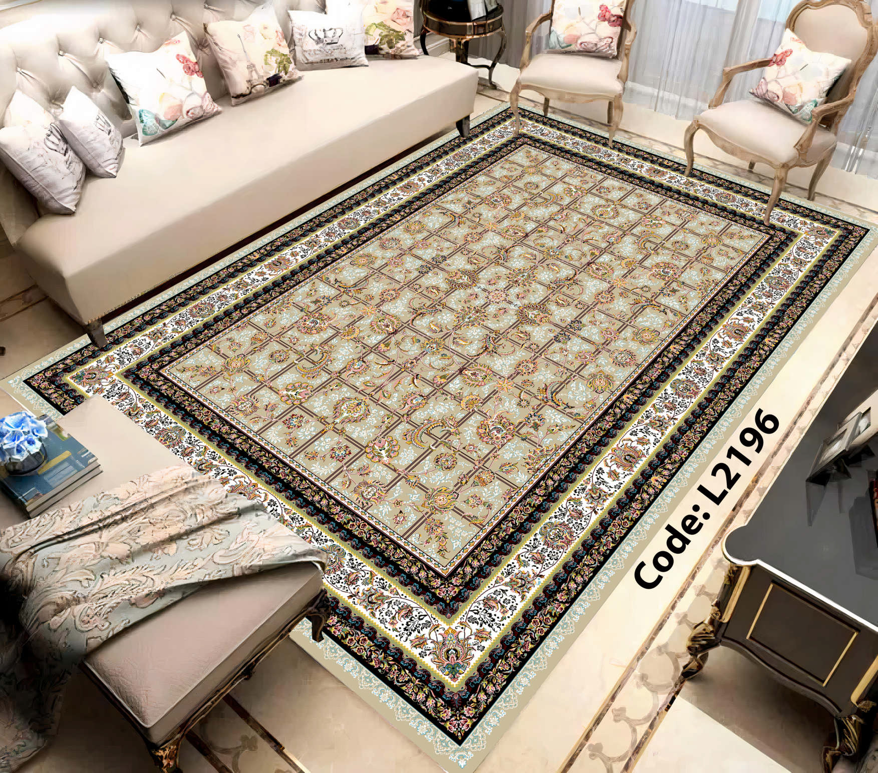 روفرشی کشدار (کاور فرش) و فرشینه و پادری کالای خواب متین کد L 2196