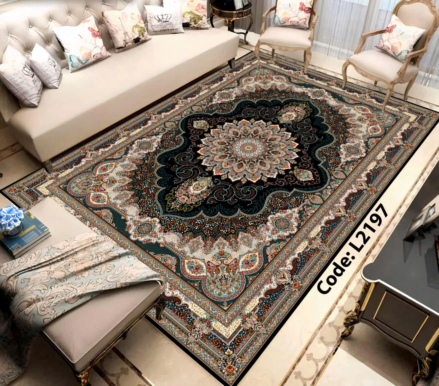 روفرشی کشدار (کاور فرش) و فرشینه و پادری کالای خواب متین کد L 2197