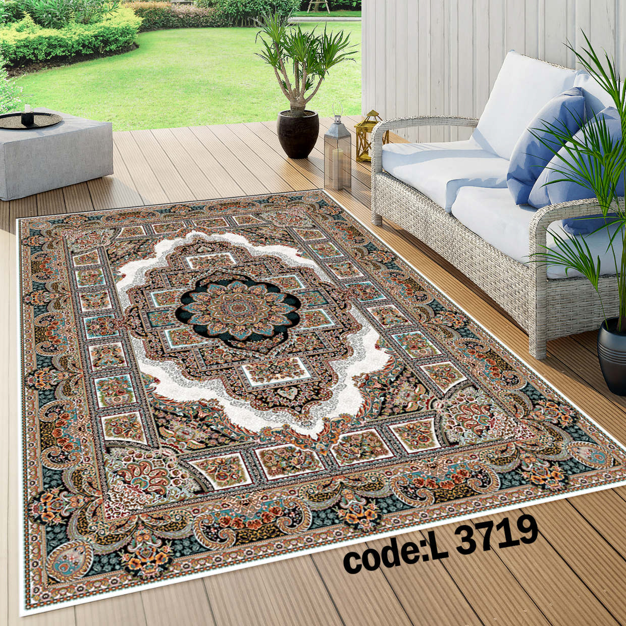 روفرشی کشدار (کاور فرش) و فرشینه و پادری کالای خواب متین کد L 3719
