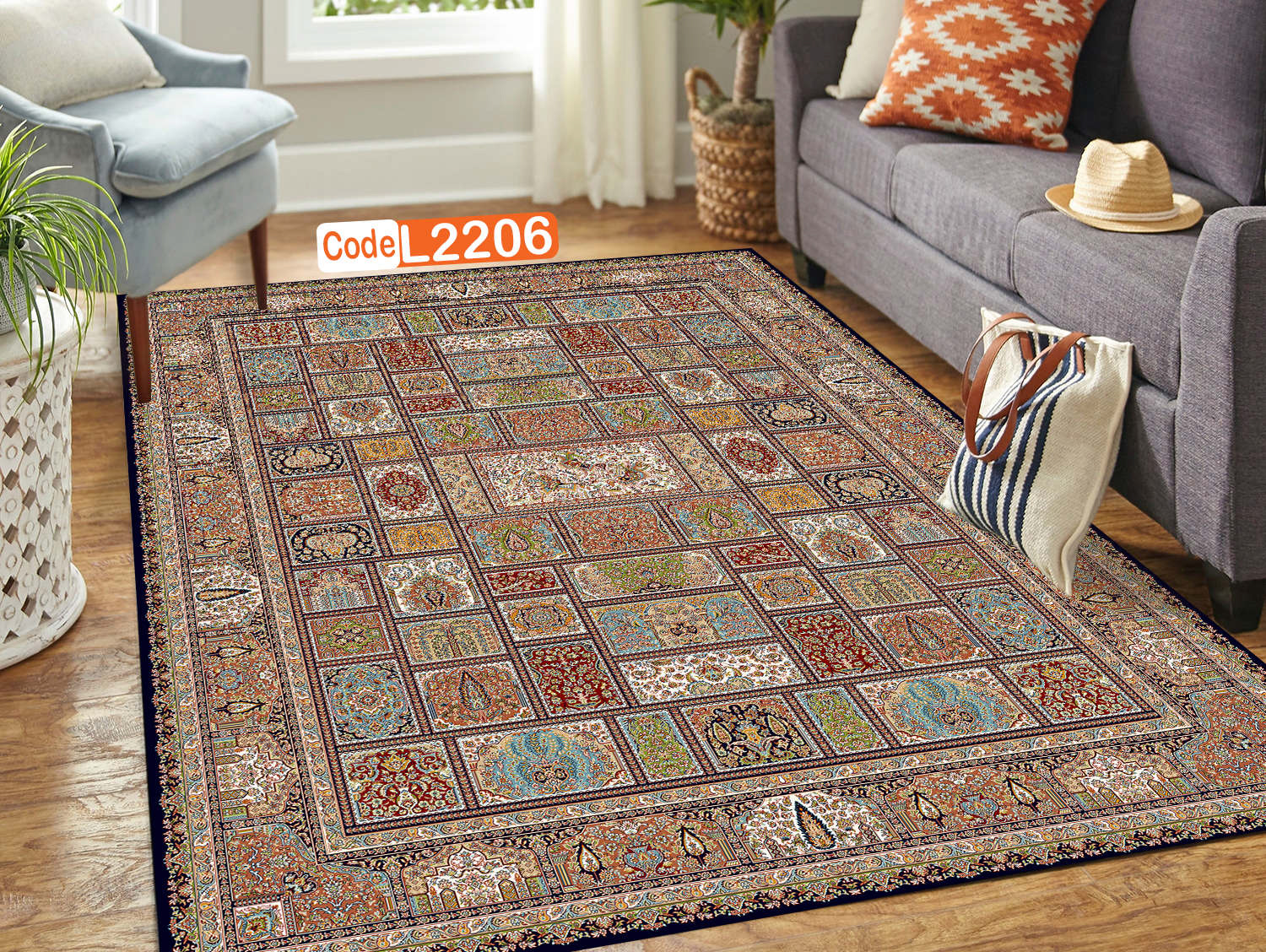 روفرشی کشدار (کاور فرش) و فرشینه و پادری کالای خواب متین کد L 2206