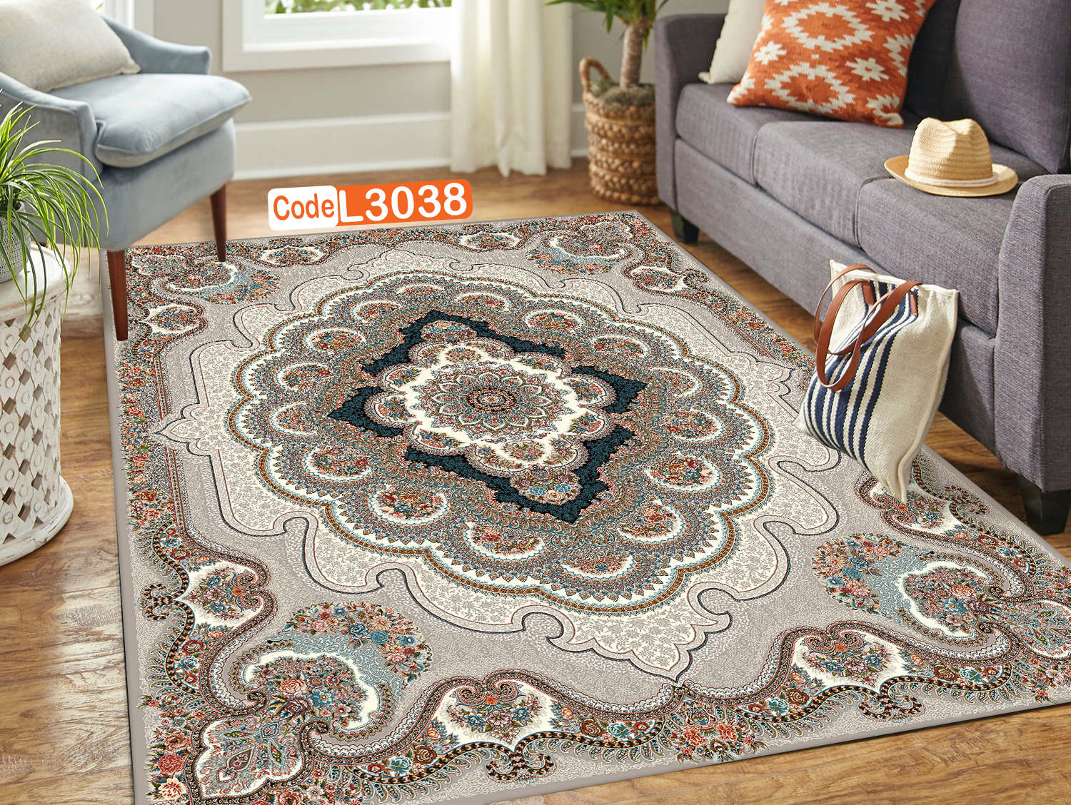 روفرشی کشدار (کاور فرش) و فرشینه و پادری کالای خواب متین کد L 3038