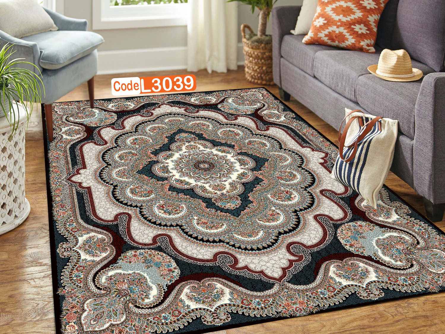 روفرشی کشدار (کاور فرش) و فرشینه و پادری کالای خواب متین کد L 3039