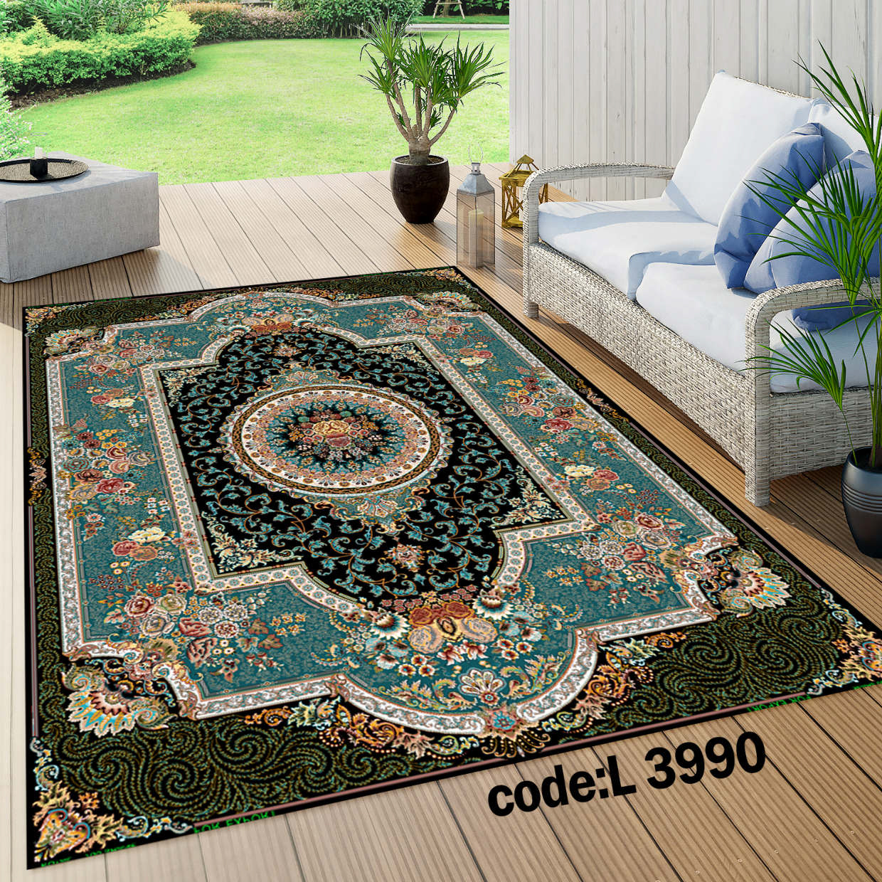 روفرشی کشدار (کاور فرش) و فرشینه و پادری کالای خواب متین کد L 3990