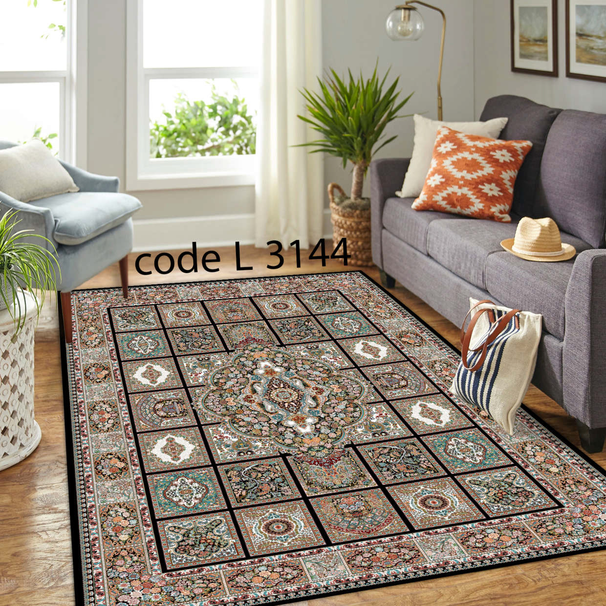 روفرشی کشدار (کاور فرش) و فرشینه و پادری کالای خواب متین کد L 3144