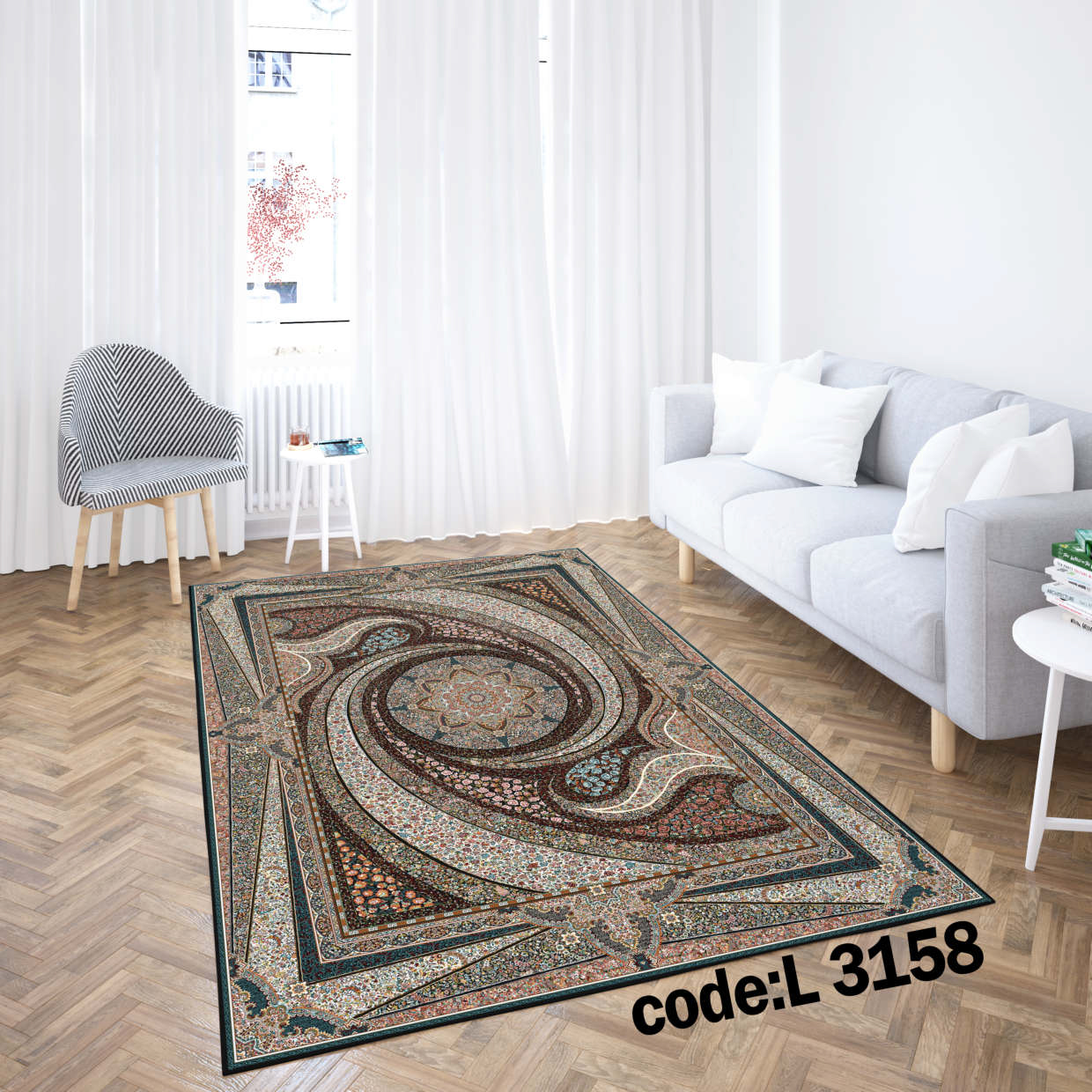 روفرشی کشدار (کاور فرش) و فرشینه و پادری کالای خواب متین کد L 3158