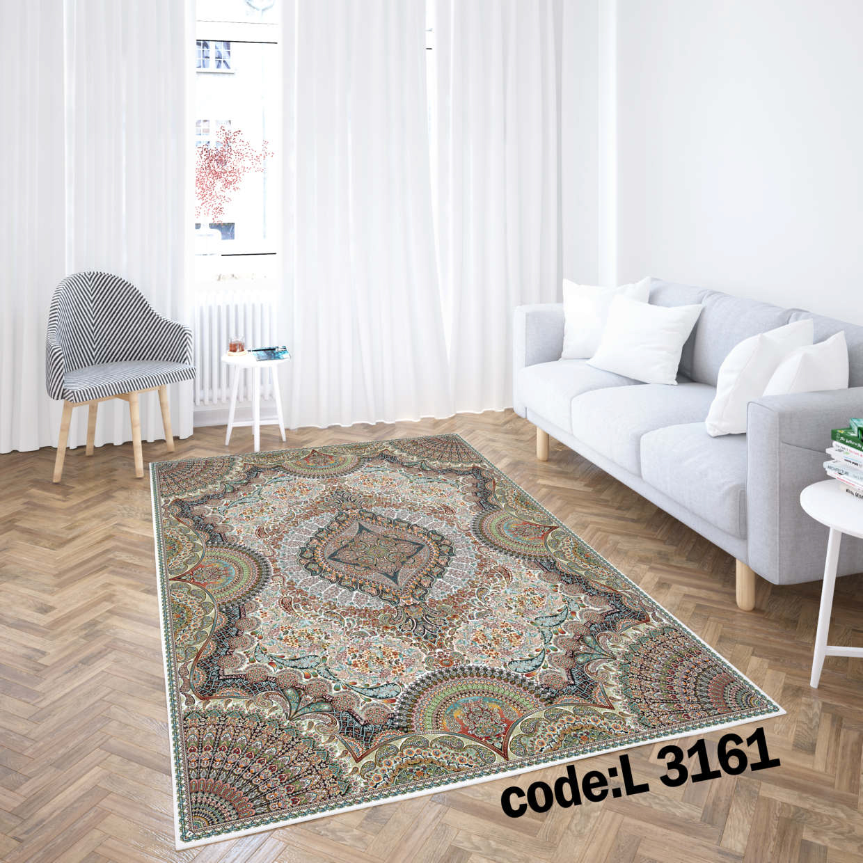 روفرشی کشدار (کاور فرش) و فرشینه و پادری کالای خواب متین کد L 3161