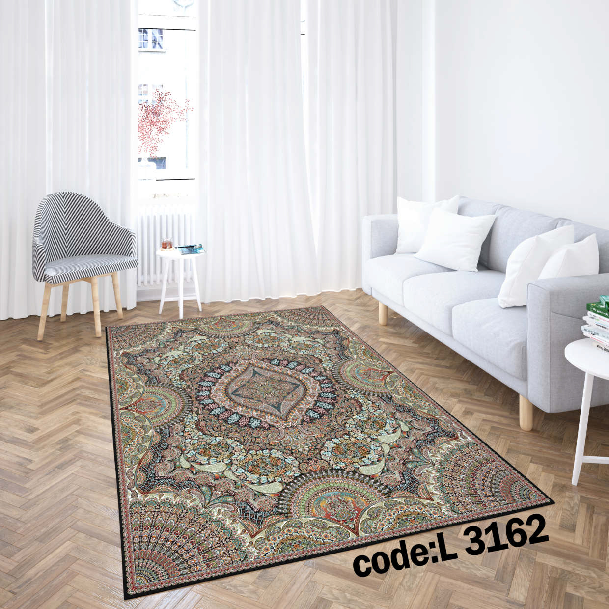 روفرشی کشدار (کاور فرش) و فرشینه و پادری کالای خواب متین کد L 3162
