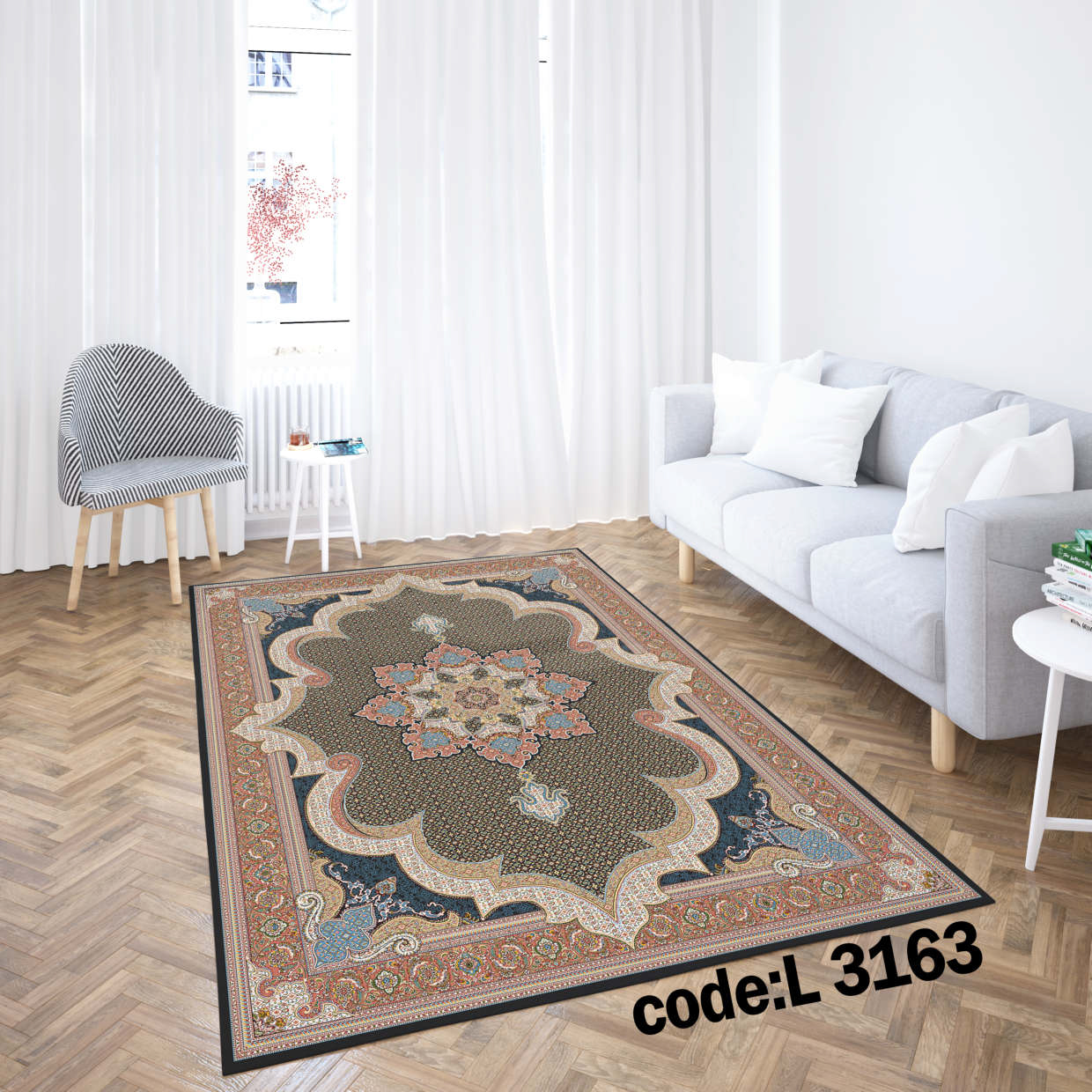 روفرشی کشدار (کاور فرش) و فرشینه و پادری کالای خواب متین کد L 3163