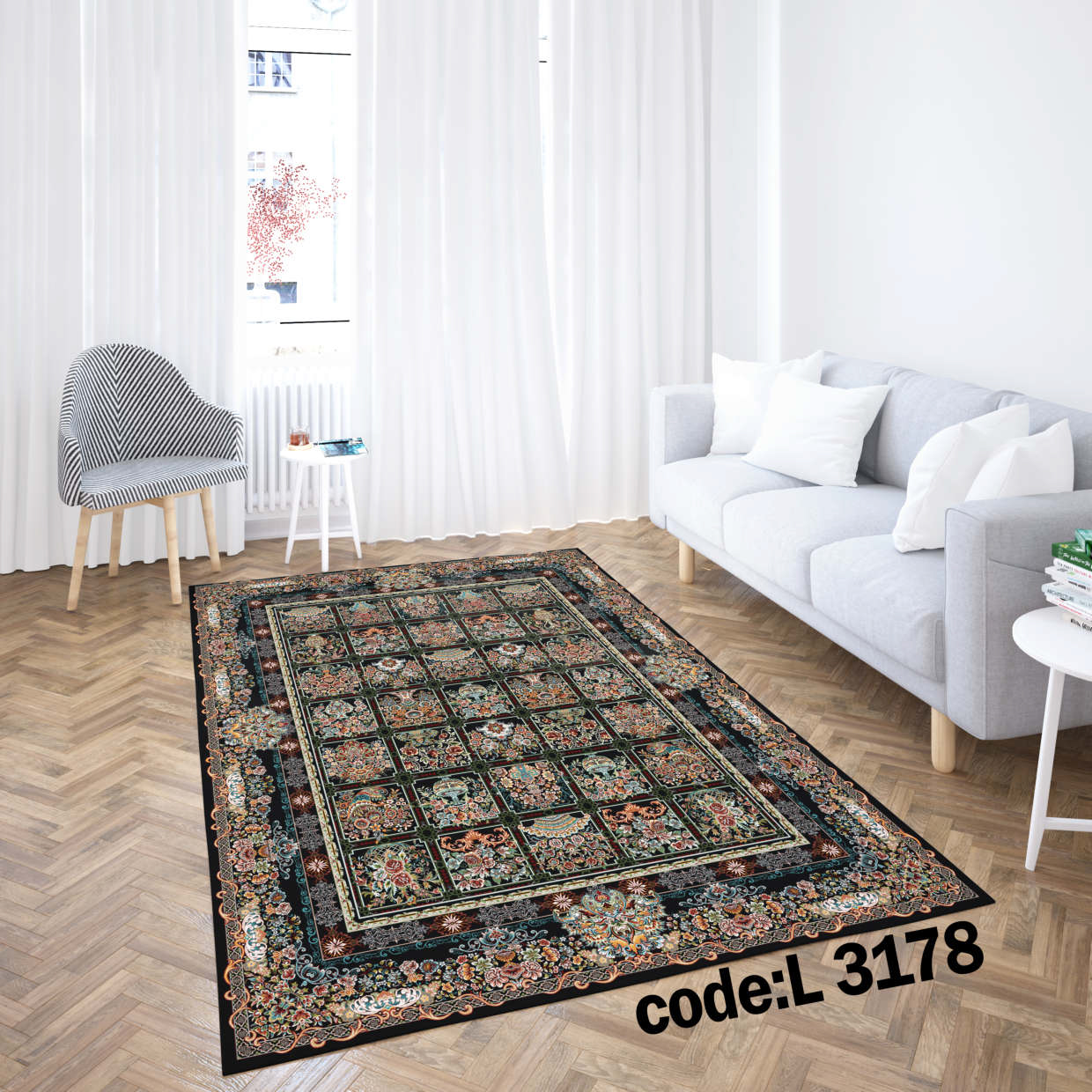 روفرشی کشدار (کاور فرش) و فرشینه و پادری کالای خواب متین کد L 3178