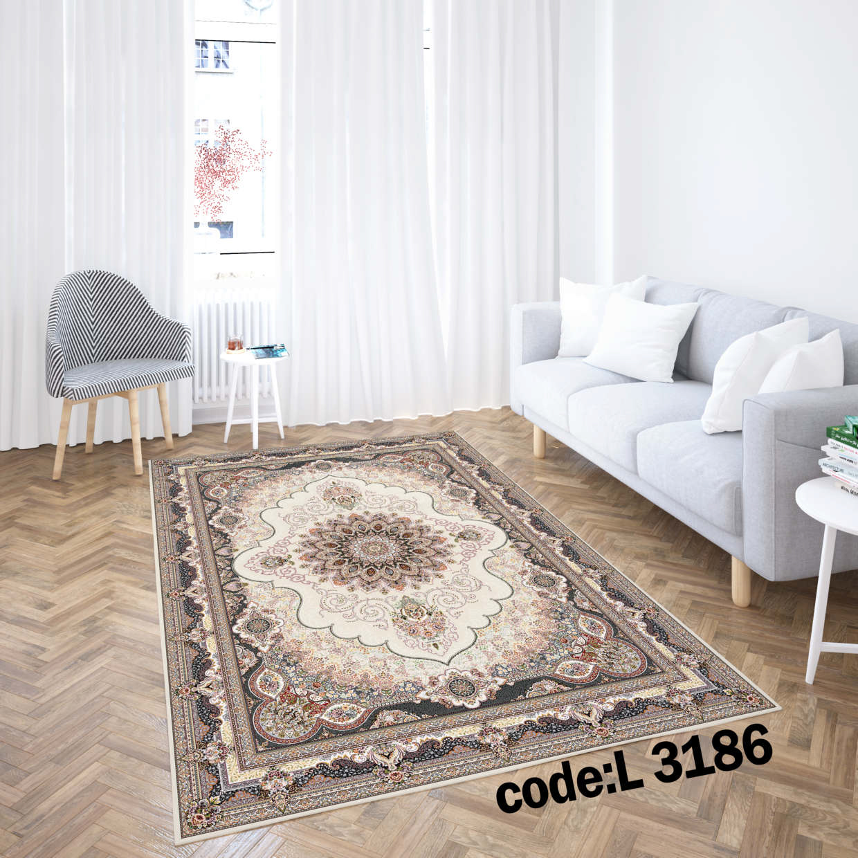 روفرشی کشدار (کاور فرش) و فرشینه و پادری کالای خواب متین کد L 3186