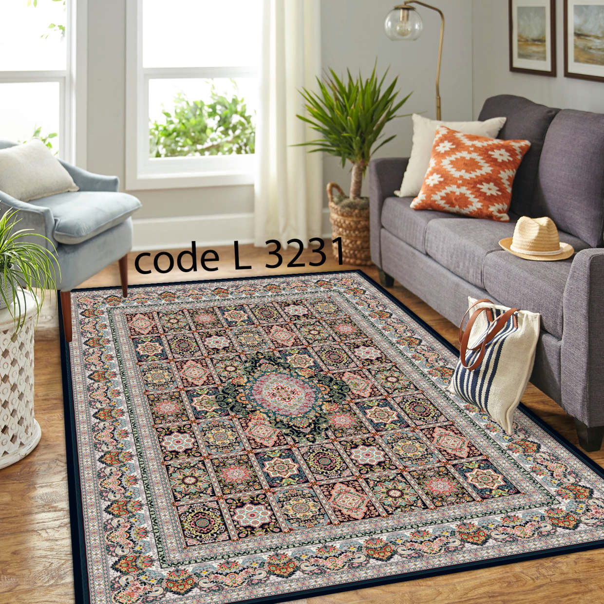 روفرشی کشدار (کاور فرش) و فرشینه و پادری کالای خواب متین کد L 3231