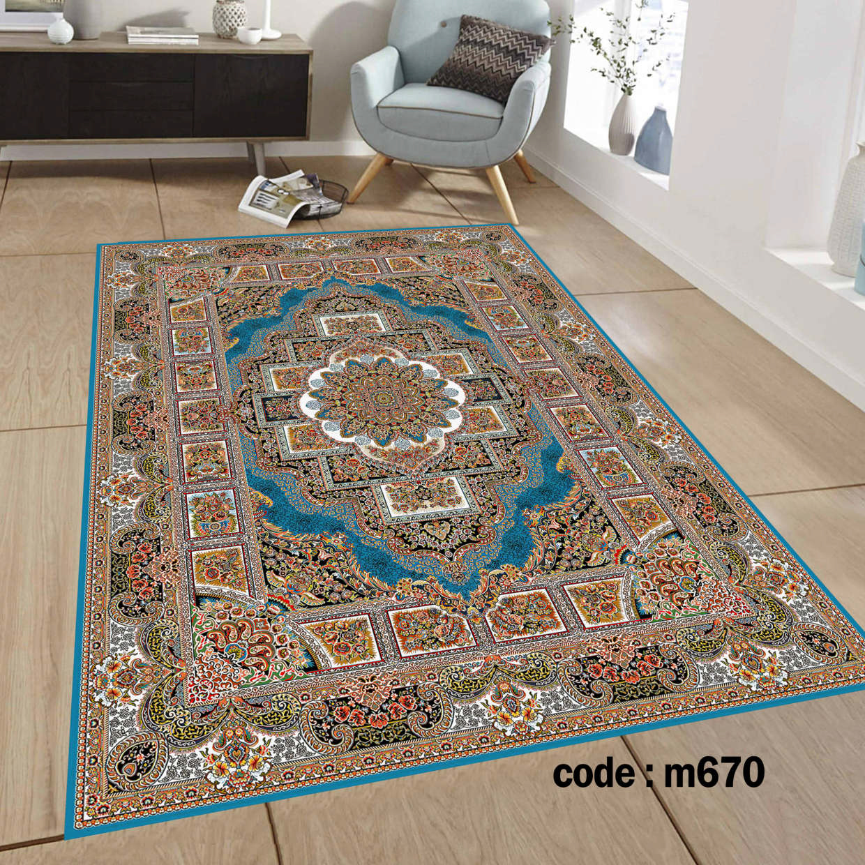 روفرشی کشدار (کاور فرش) و فرشینه و پادری کالای خواب متین کد m670