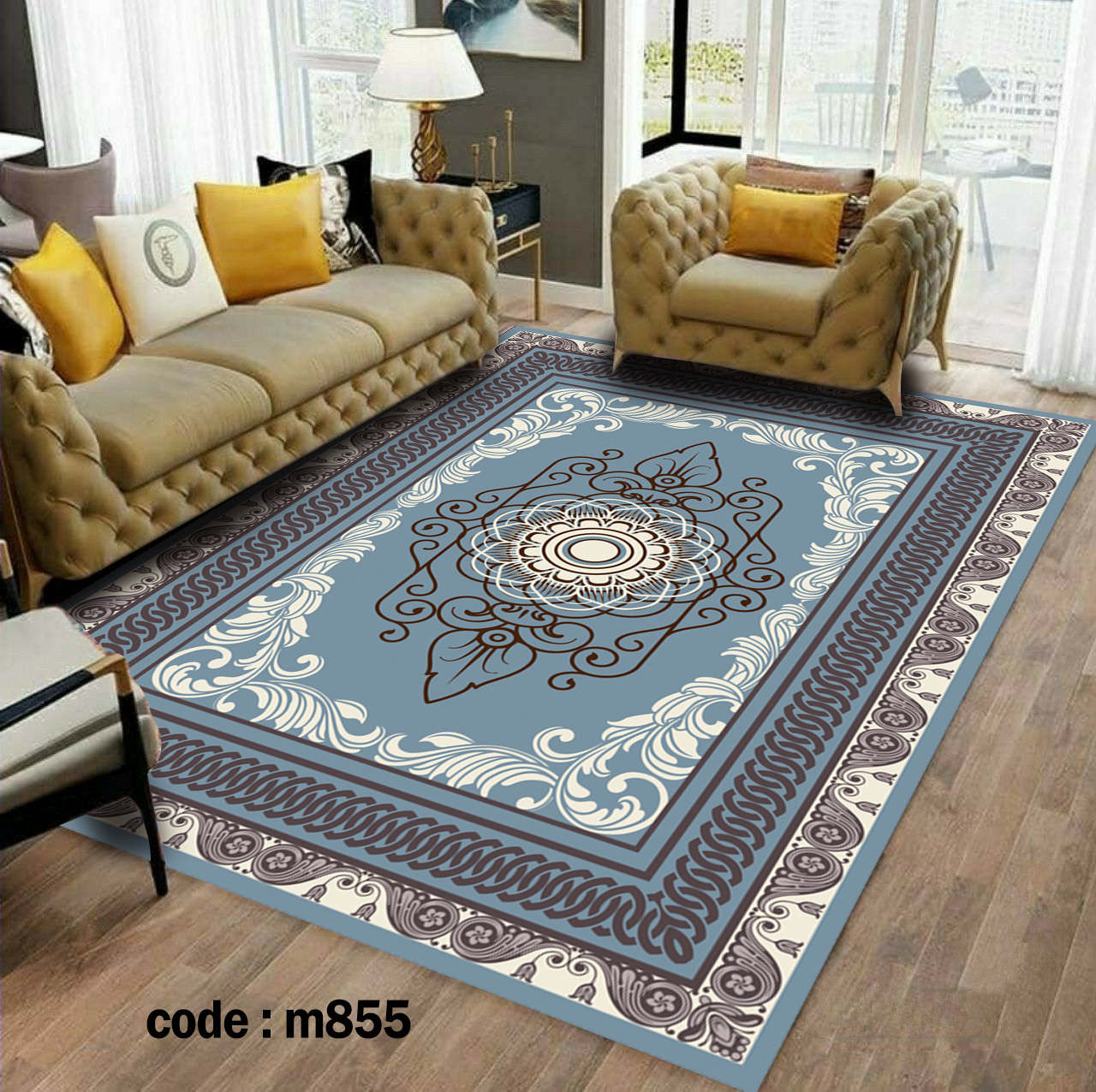 روفرشی کشدار (کاور فرش) و فرشینه و پادری کالای خواب متین کد m855