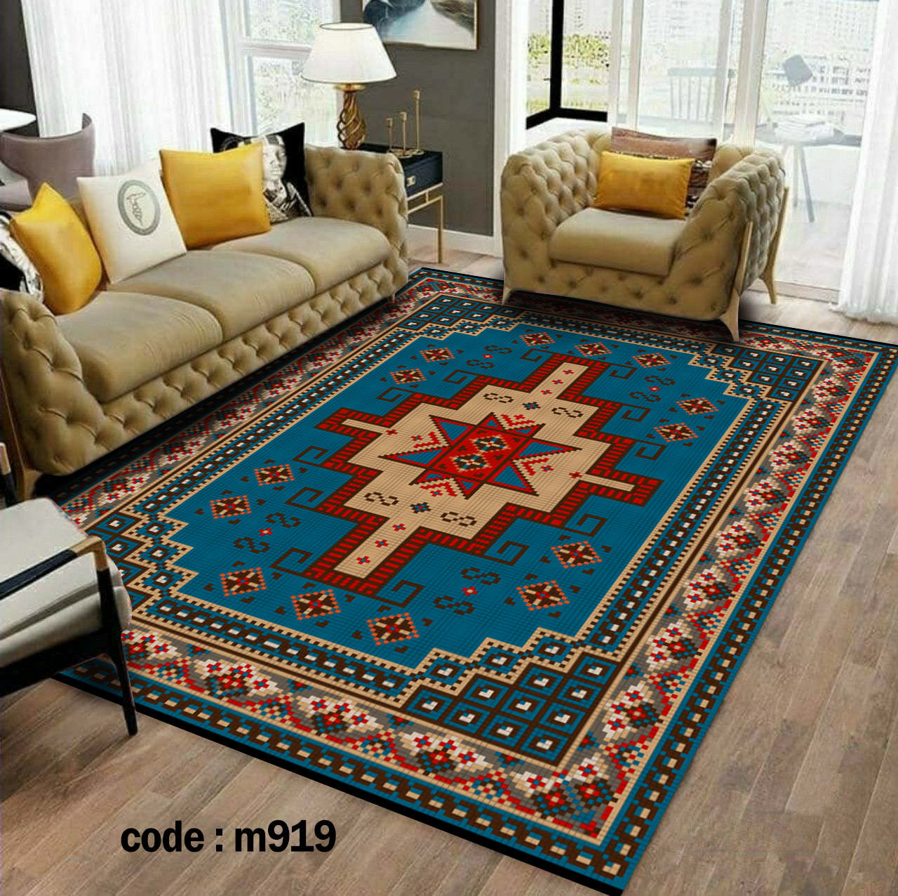 روفرشی کشدار (کاور فرش) و فرشینه و پادری کالای خواب متین کد m919