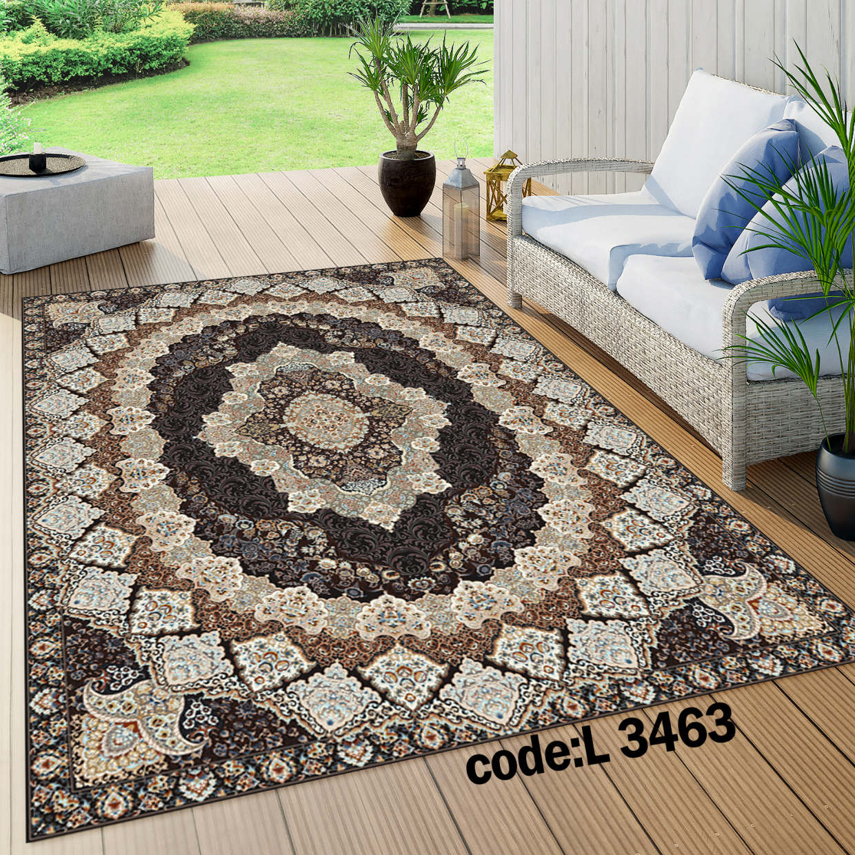 روفرشی کشدار (کاور فرش) و فرشینه و پادری کالای خواب متین کد L 3463
