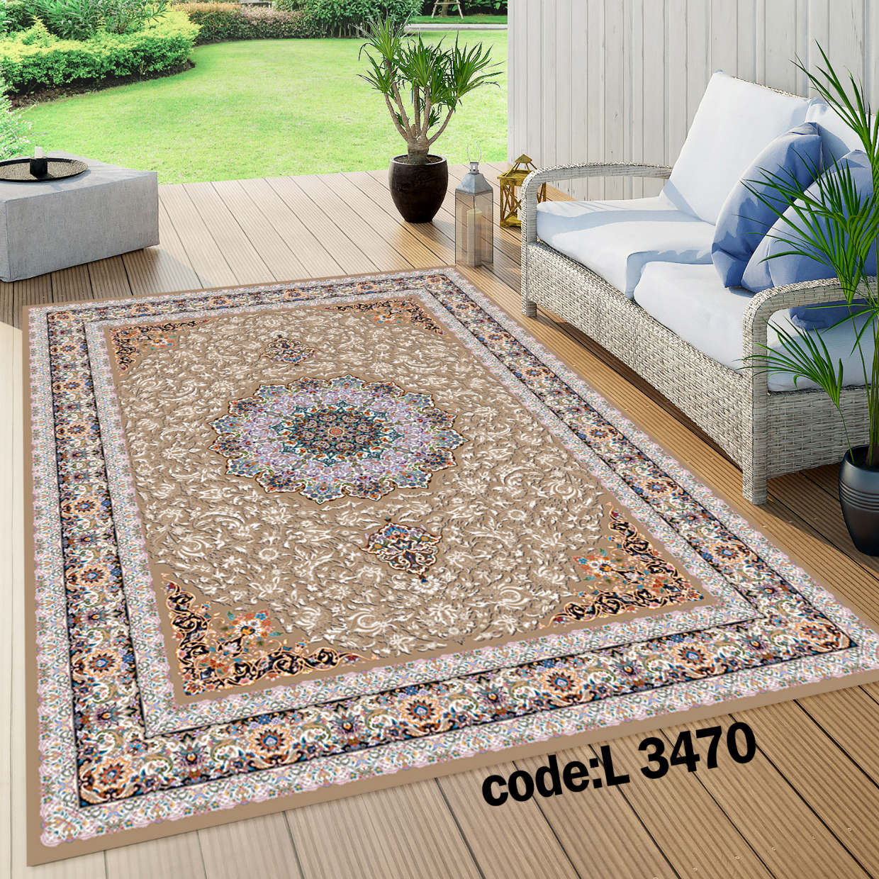 روفرشی کشدار (کاور فرش) و فرشینه و پادری کالای خواب متین کد L 3470