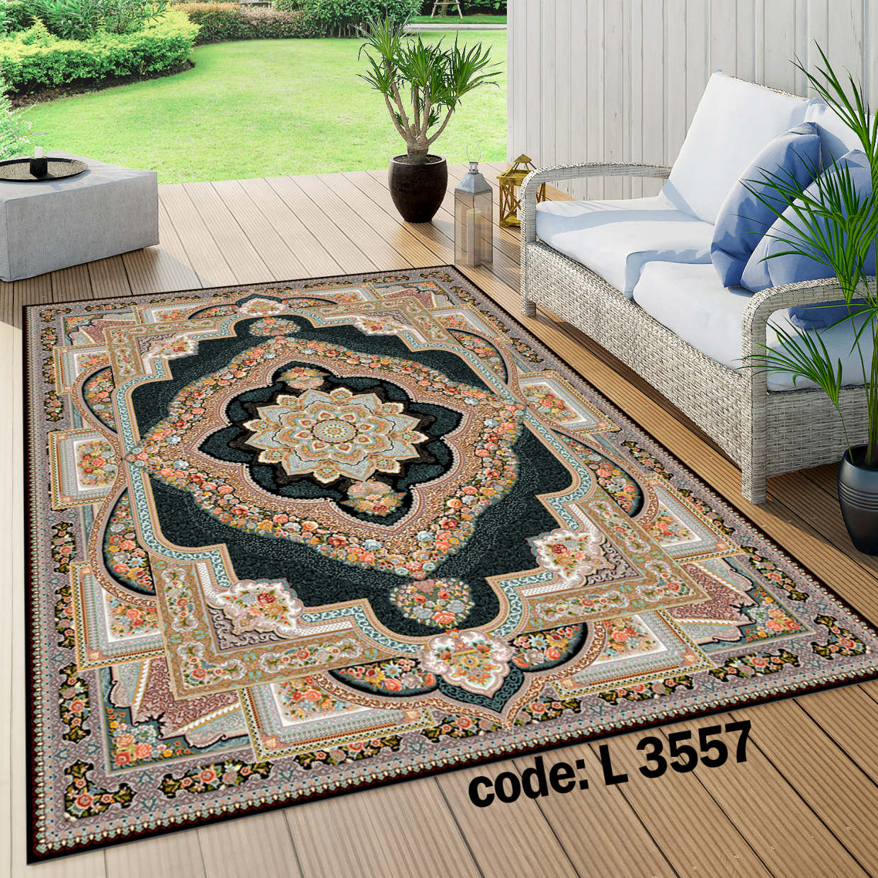 روفرشی کشدار (کاور فرش) و فرشینه و پادری کالای خواب متین کد L 3557