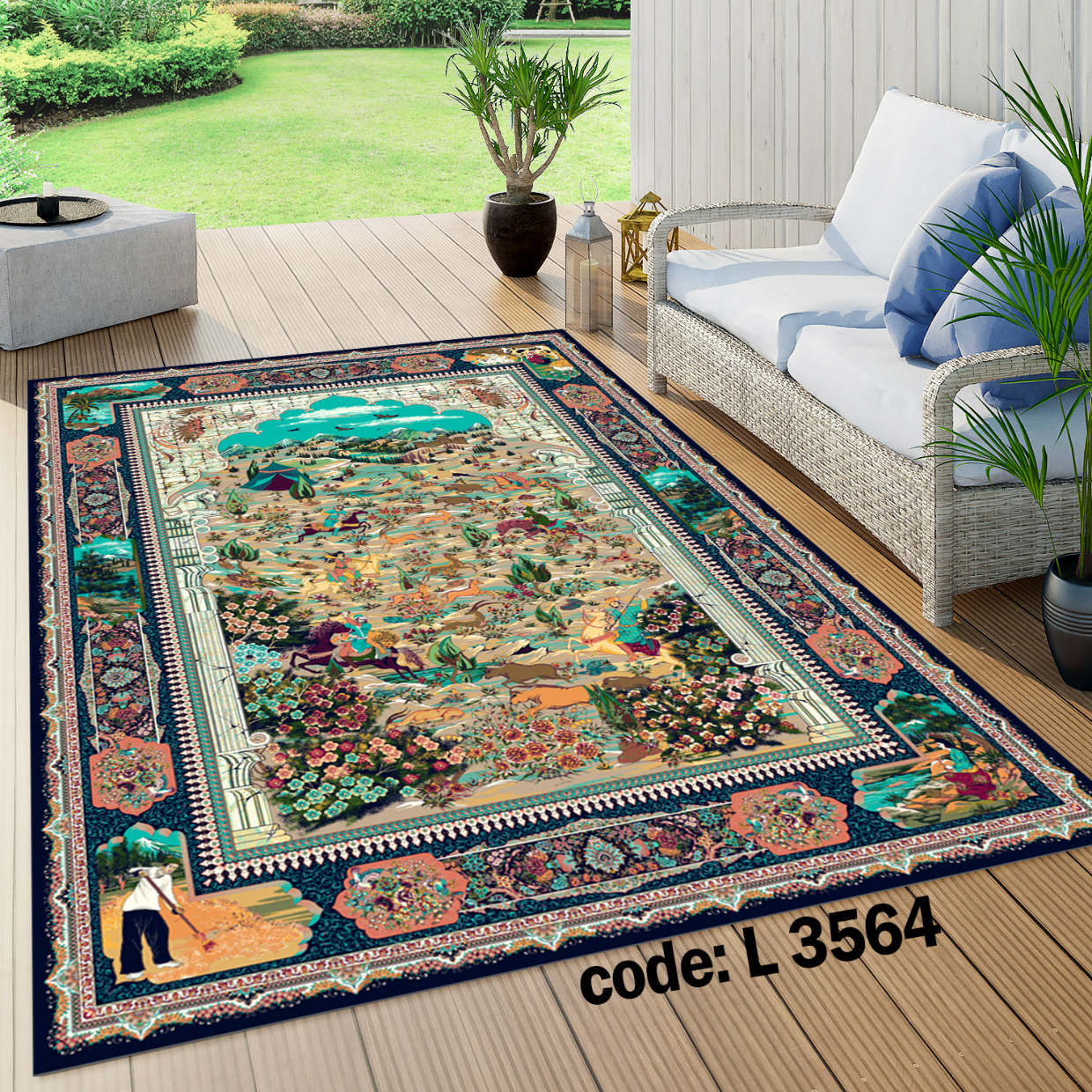 روفرشی کشدار (کاور فرش) و فرشینه و پادری کالای خواب متین کد L 3564