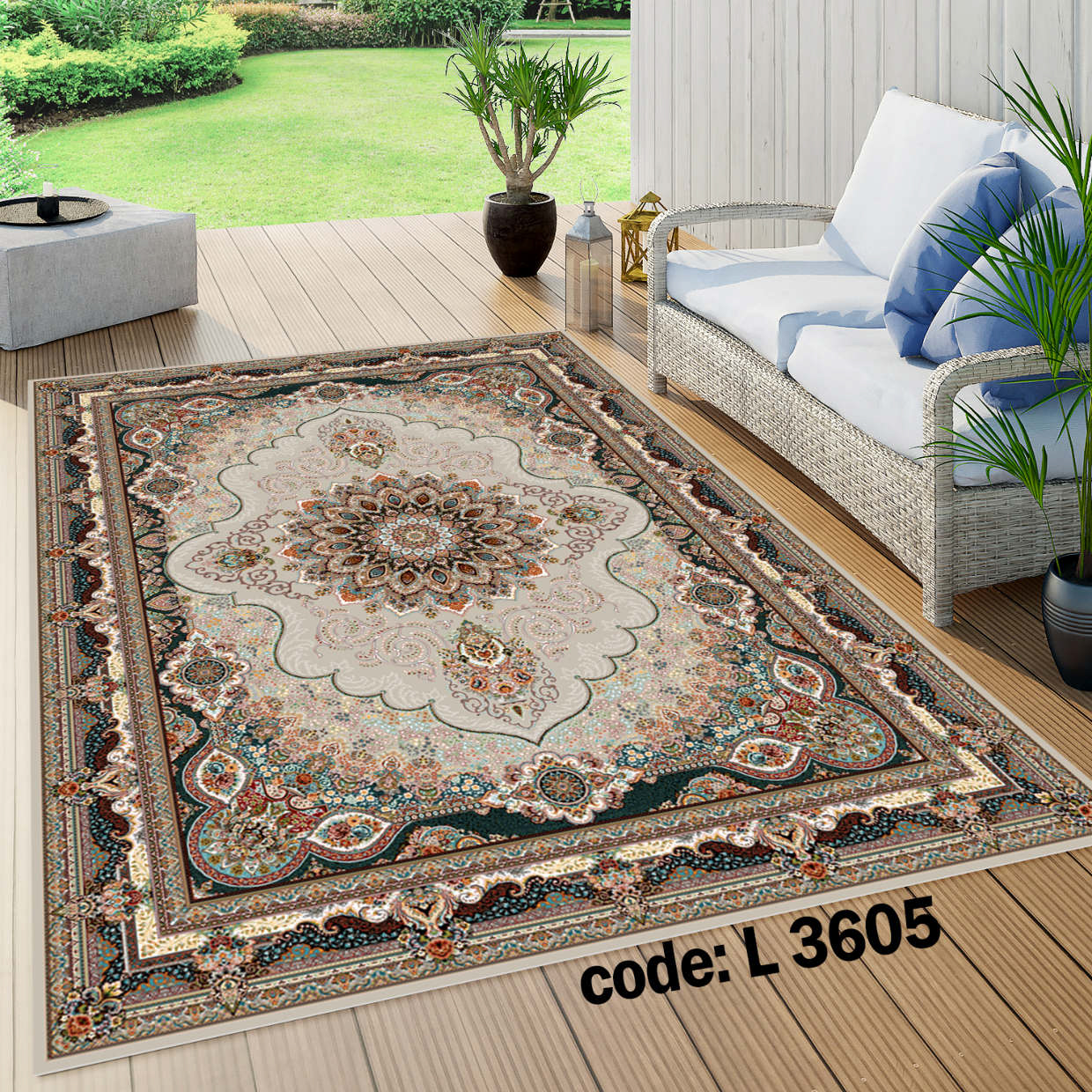 روفرشی کشدار (کاور فرش) و فرشینه و پادری کالای خواب متین کد L 3605