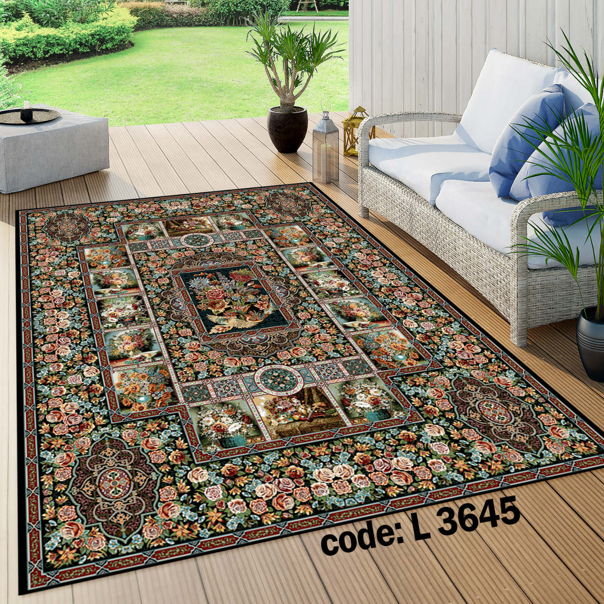 روفرشی کشدار (کاور فرش) و فرشینه و پادری کالای خواب متین کد L 3645